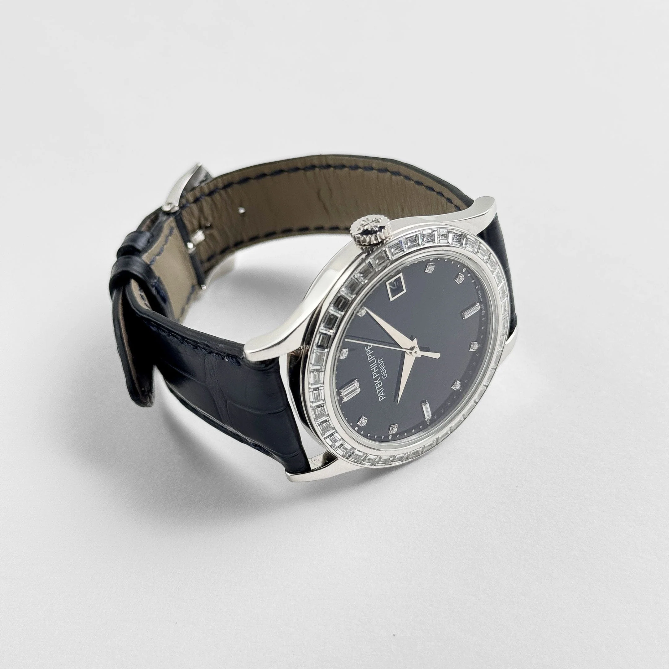 Patek Philippe Calatrava 5298P-012 Platinum Black Diamond Dial Diamond Bezel (2015)