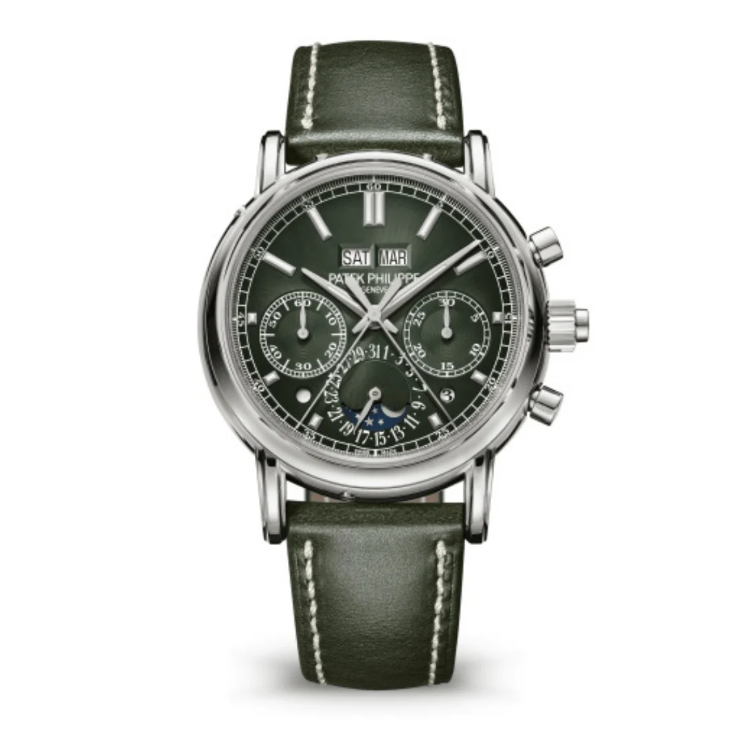 Patek Philippe Grand Complications 5204G-001 Perpetual Calendar White Gold Green Dial