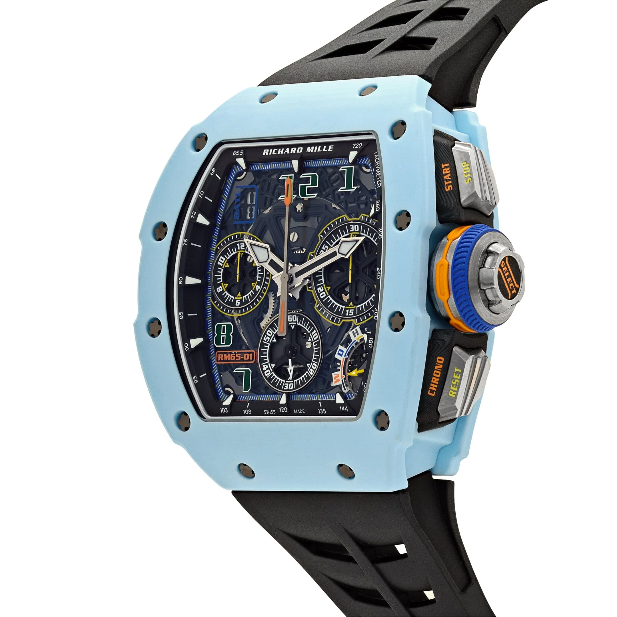 Richard Mille RM 65-01 Automatic Winding Split-Seconds Chronograph Pastel Blue Quartz TPT