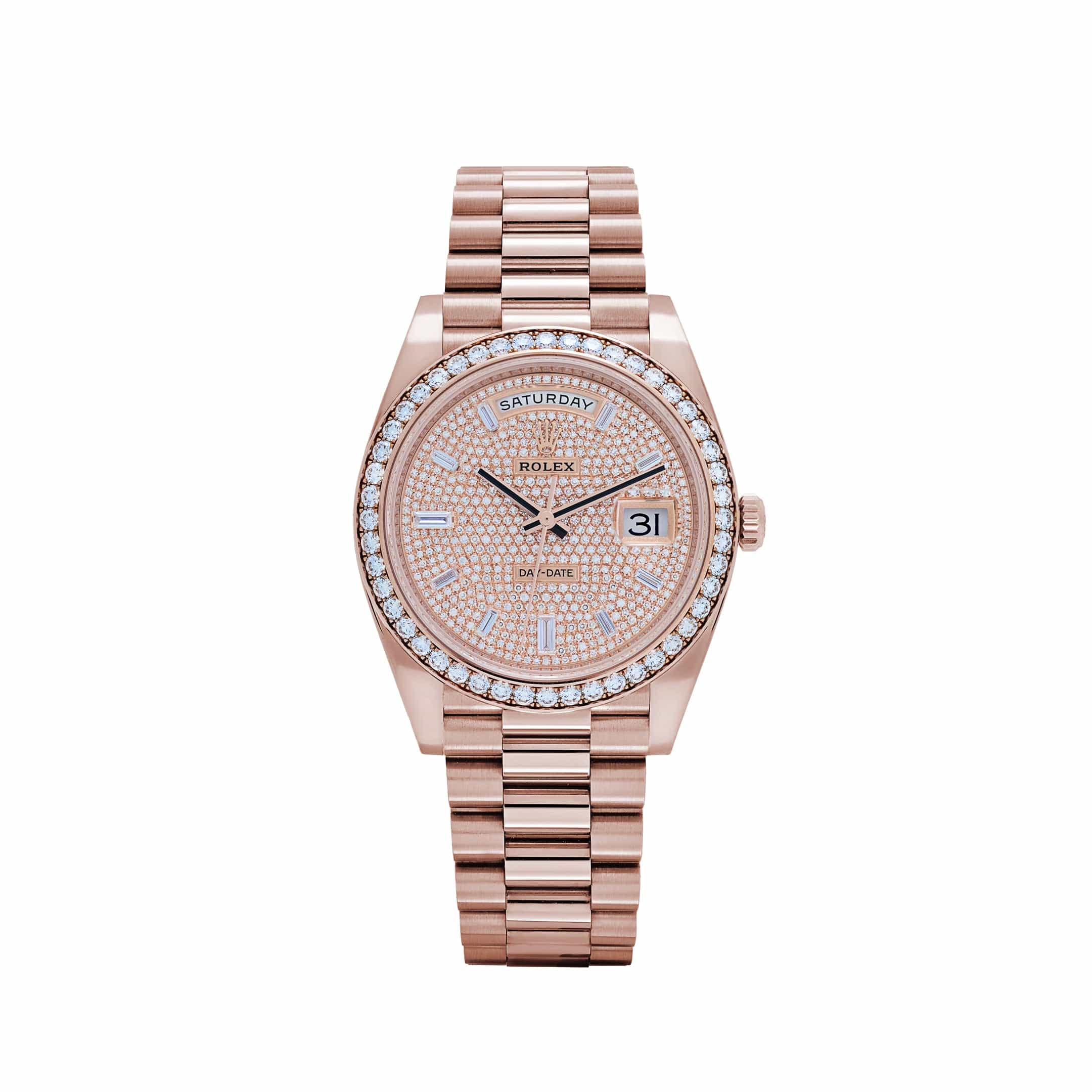 Rolex Day-Date 40 228345RBR Rose Gold Diamond Dial Diamond Bezel (2024)