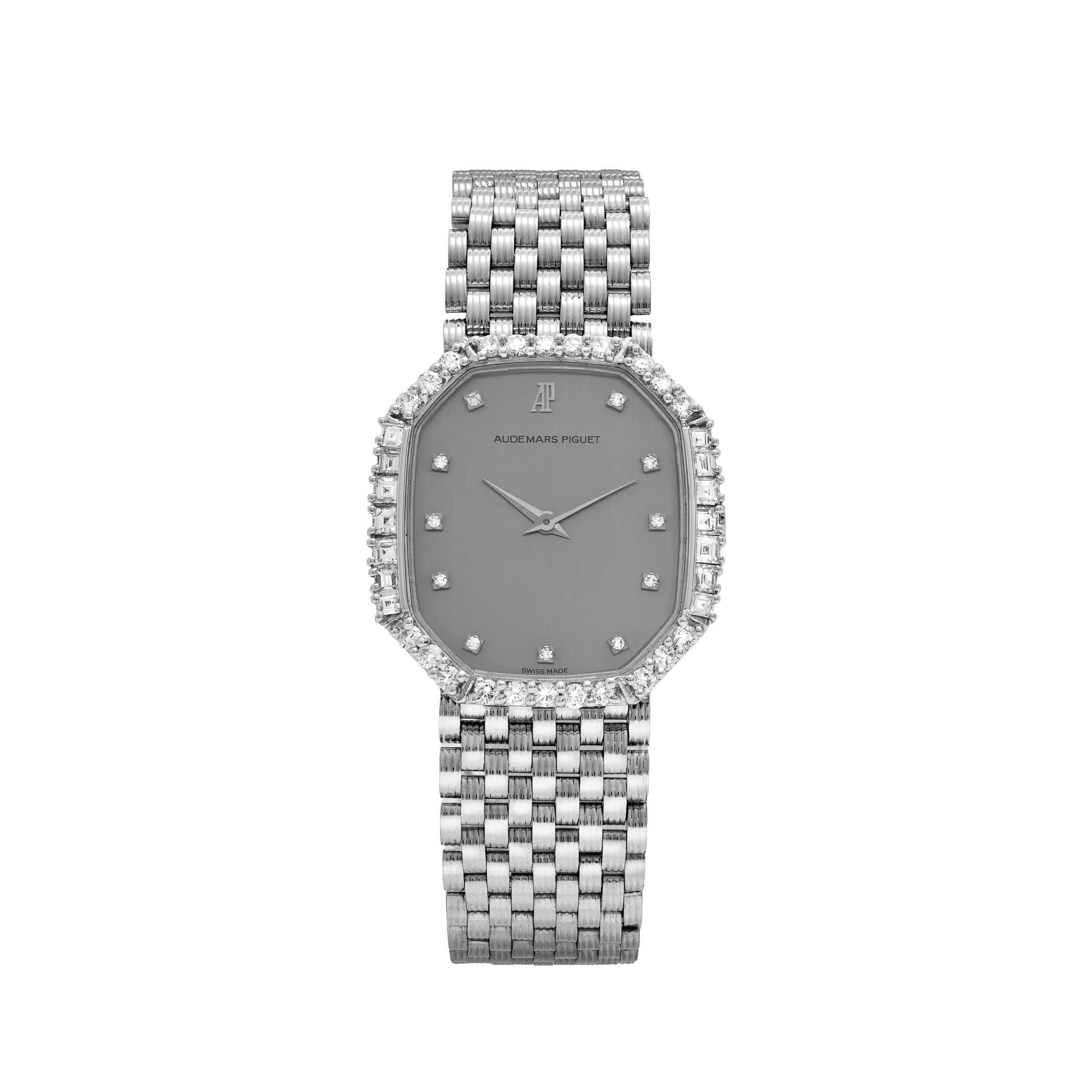 Audemars Piguet Cobra Vintage 'Ladies' White Gold Silver Diamond Dial Diamond Bezel