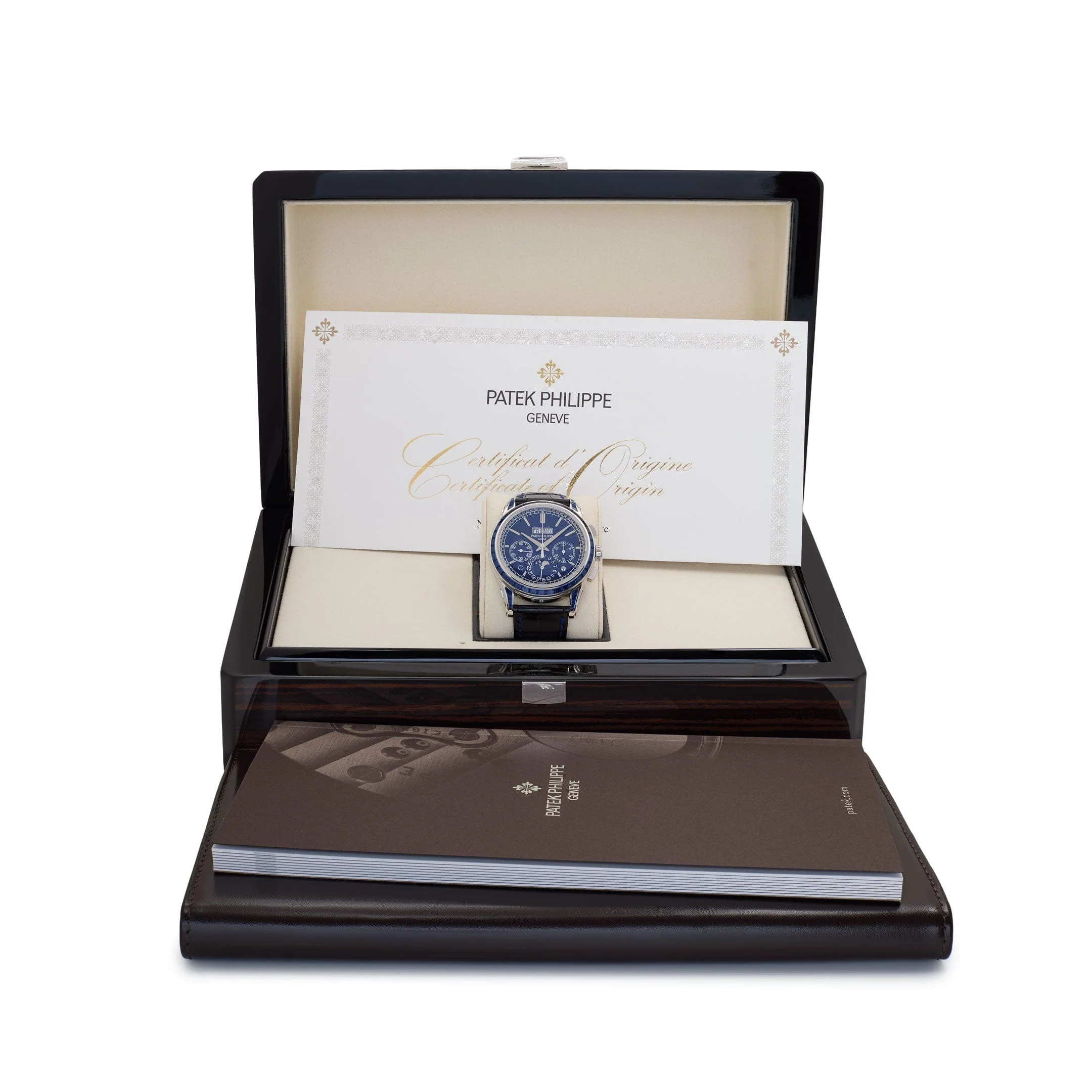 Patek Philippe Grand Complications 5271/11P-010 Perpetual Calendar Chronograph Platinum Baguette Sapphires