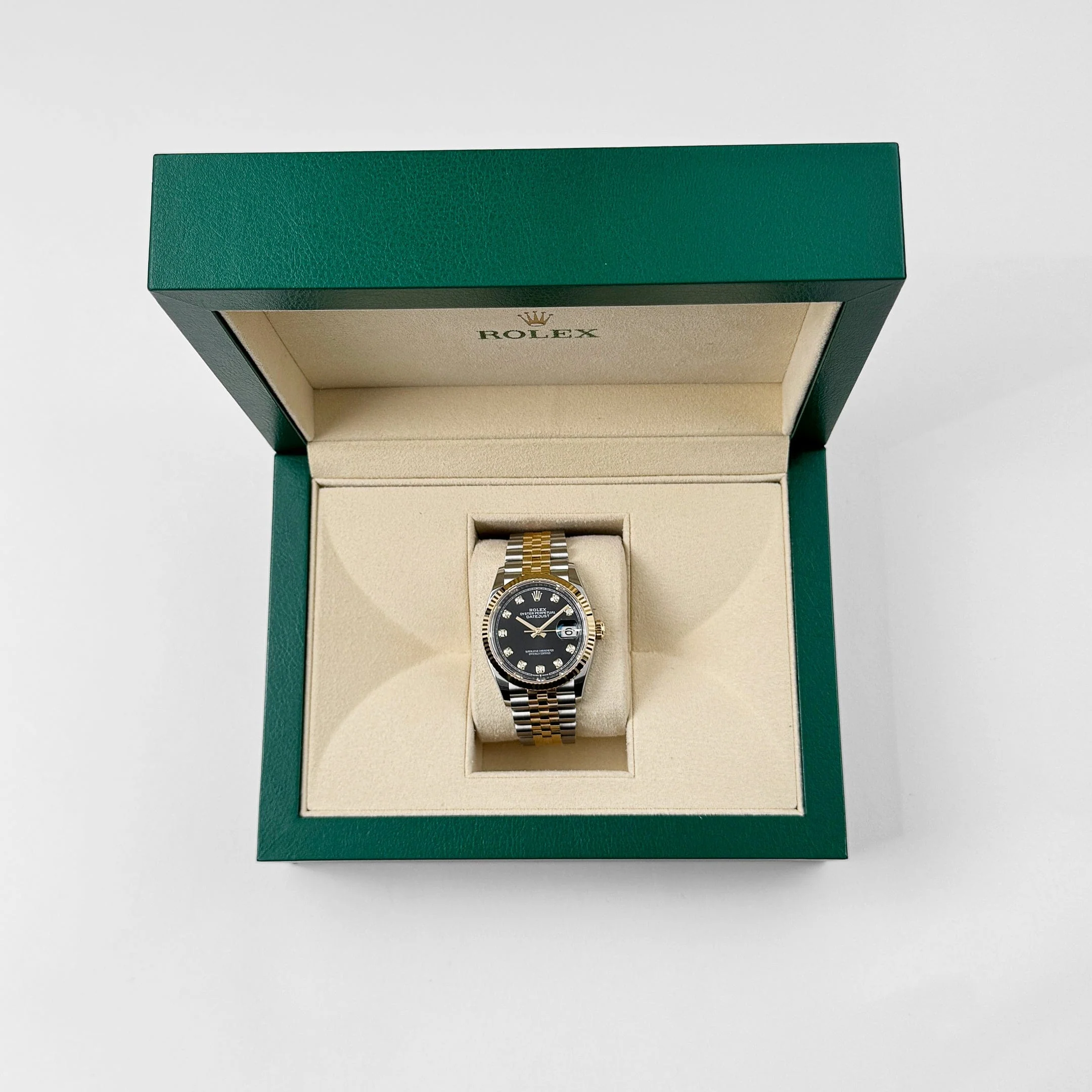 Rolex Datejust36 126233 Stainless Steel Yellow Gold Black Diamond Dial Jubilee (2025)