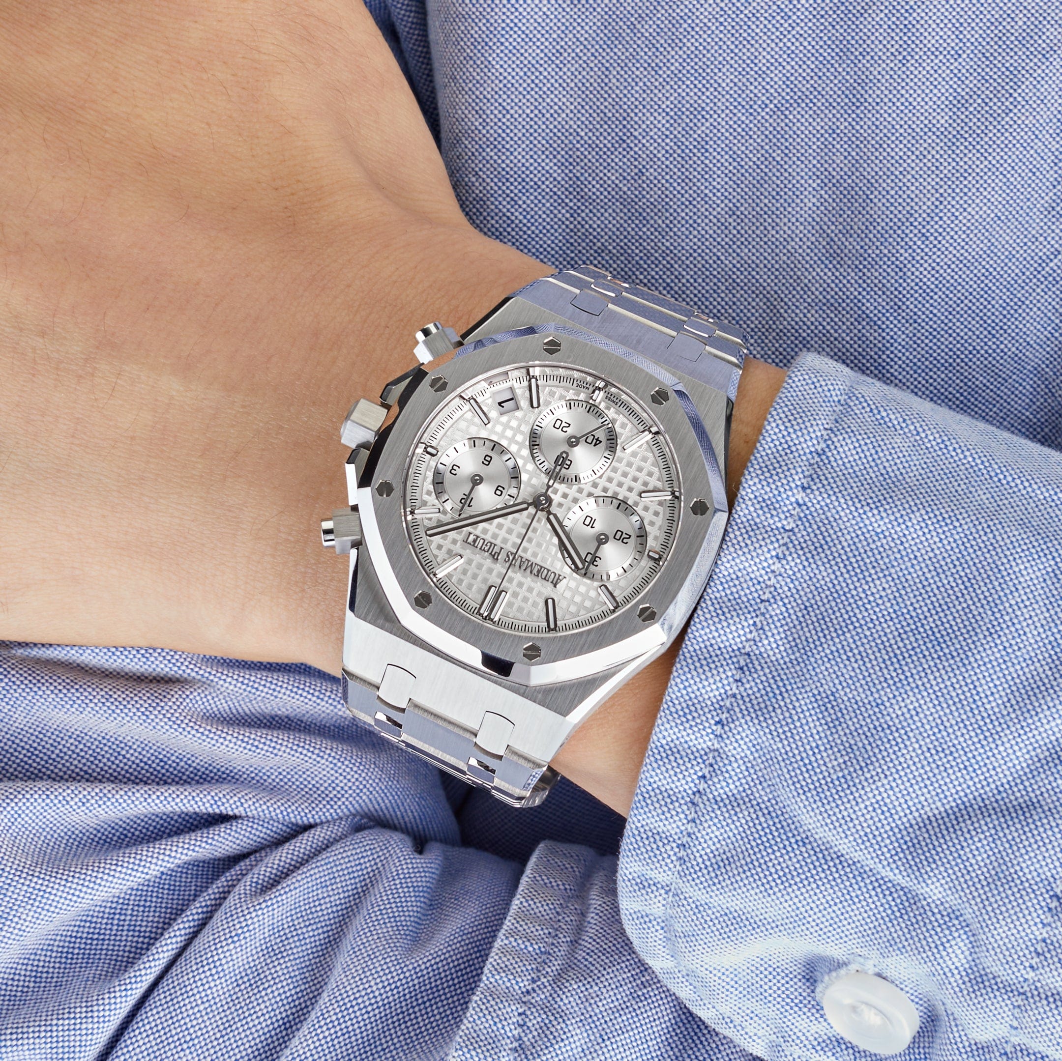 Audemars Piguet Royal Oak 26240ST.OO.1320ST.03 Selfwinding Chronograph '50th Anniversary' Stainless Steel White Dial