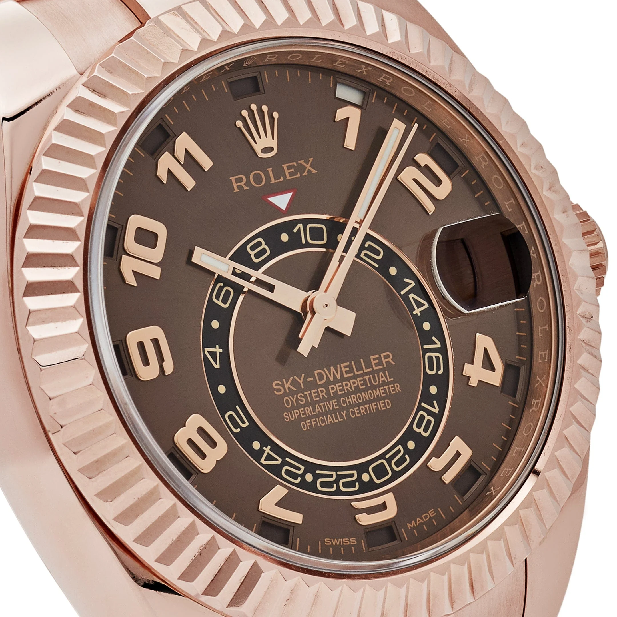 Rolex Sky-Dweller 326935 Rose Gold Chocolate Arabic Numeral Dial