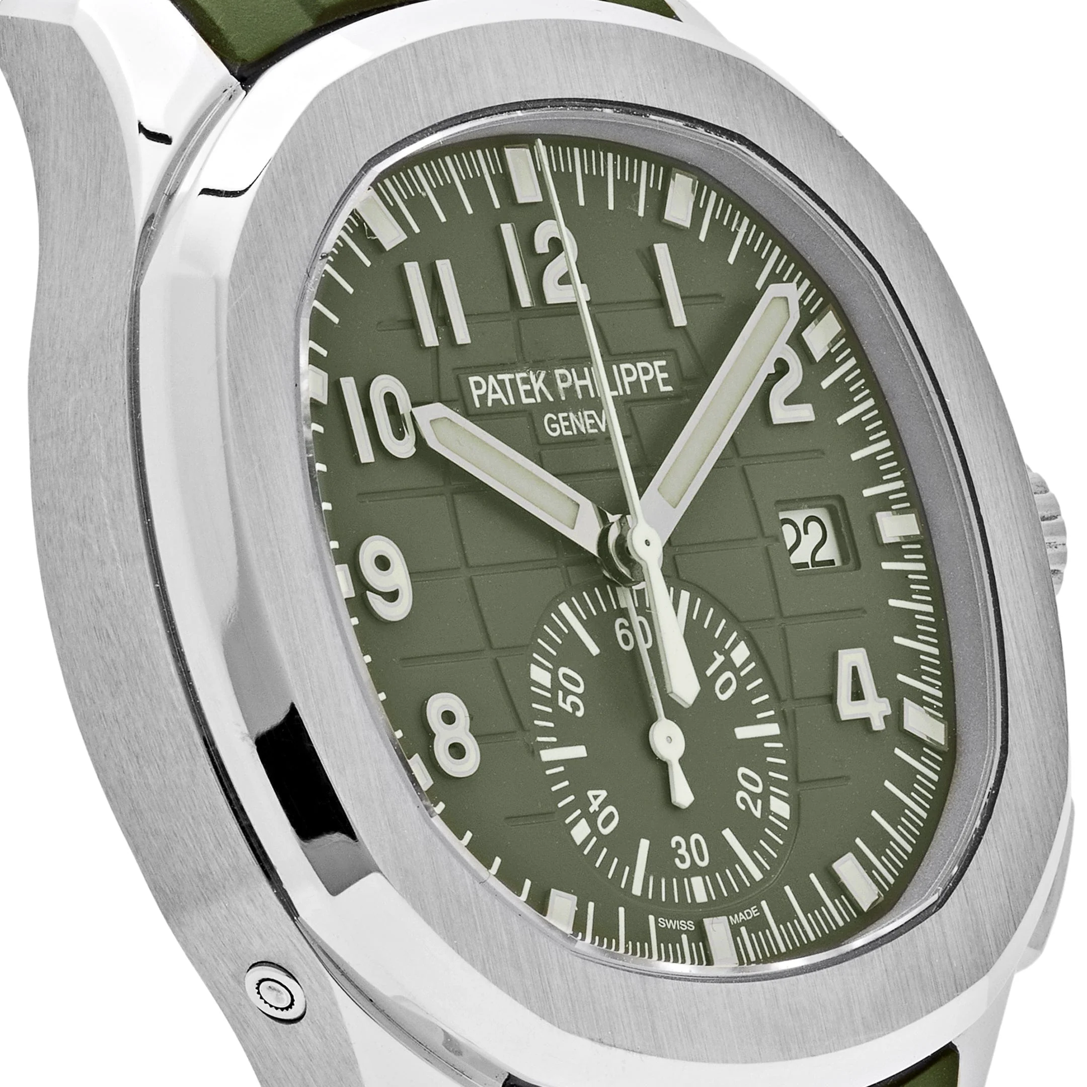 Patek Philippe Aquanaut 5968G-010 Chronograph White Gold Khaki Green Dial Uncut