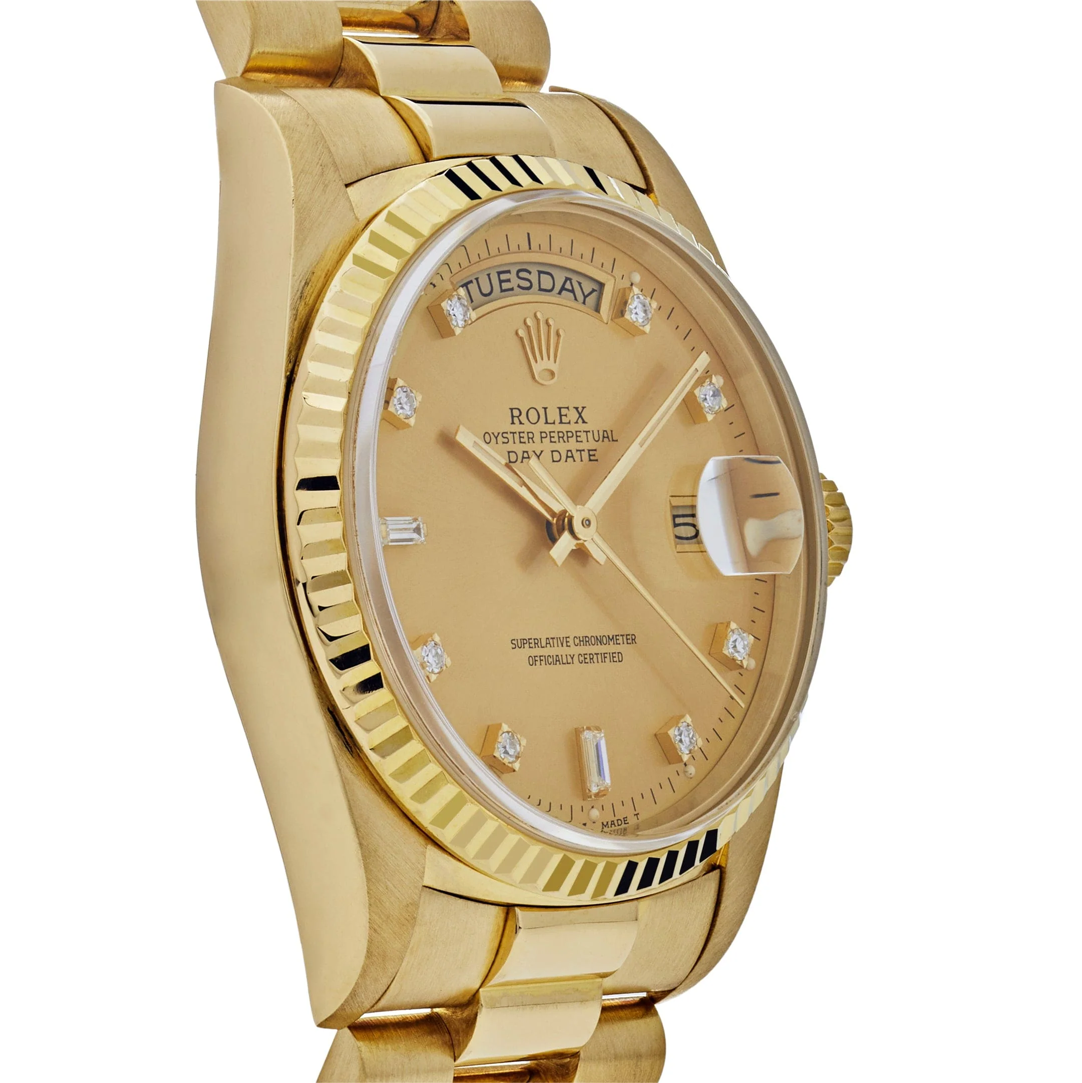 Rolex Day-Date 18238 Presidential Yellow Gold Champagne Diamond Dial