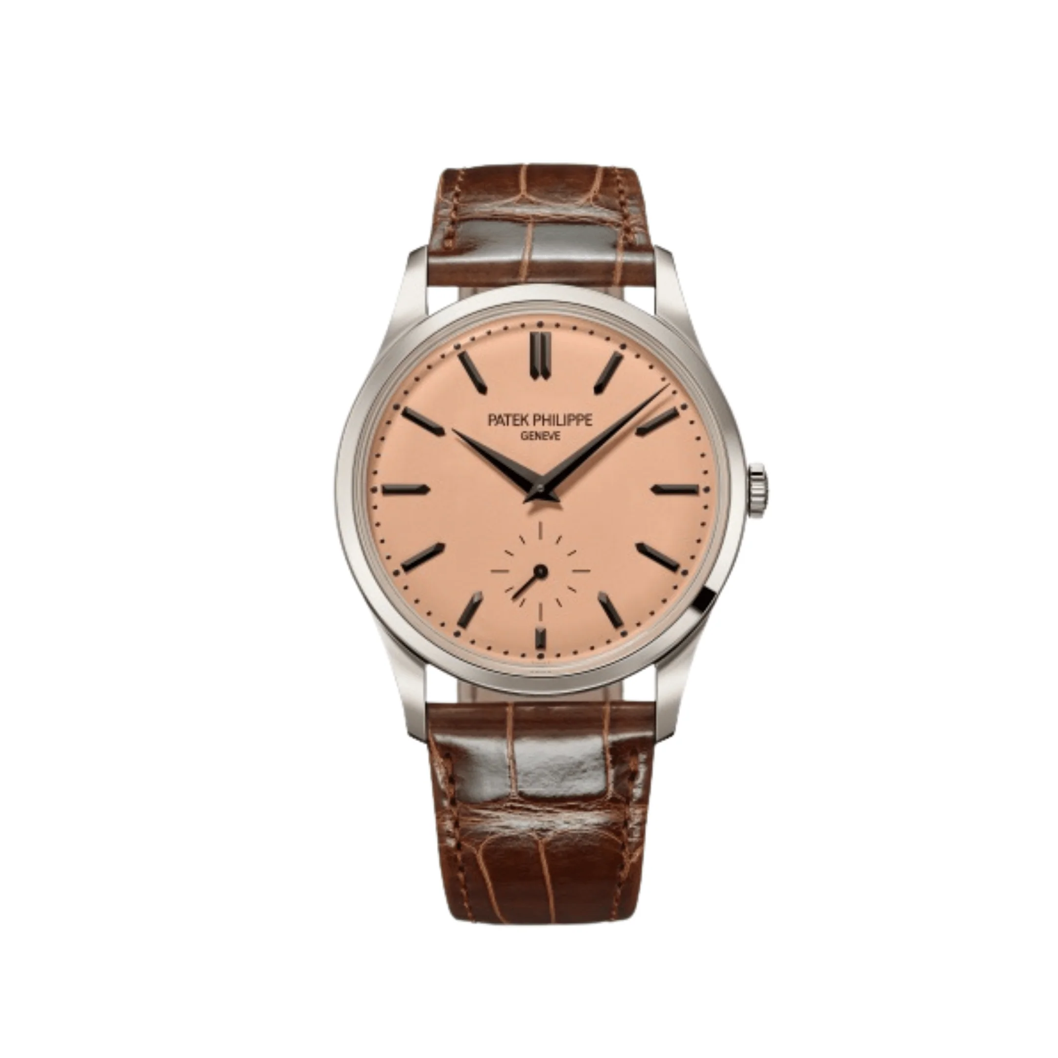 Patek Philippe Calatrava 6196P-001 Platinum Rose-Gilt Opaline Dial Alligator Strap (2025)