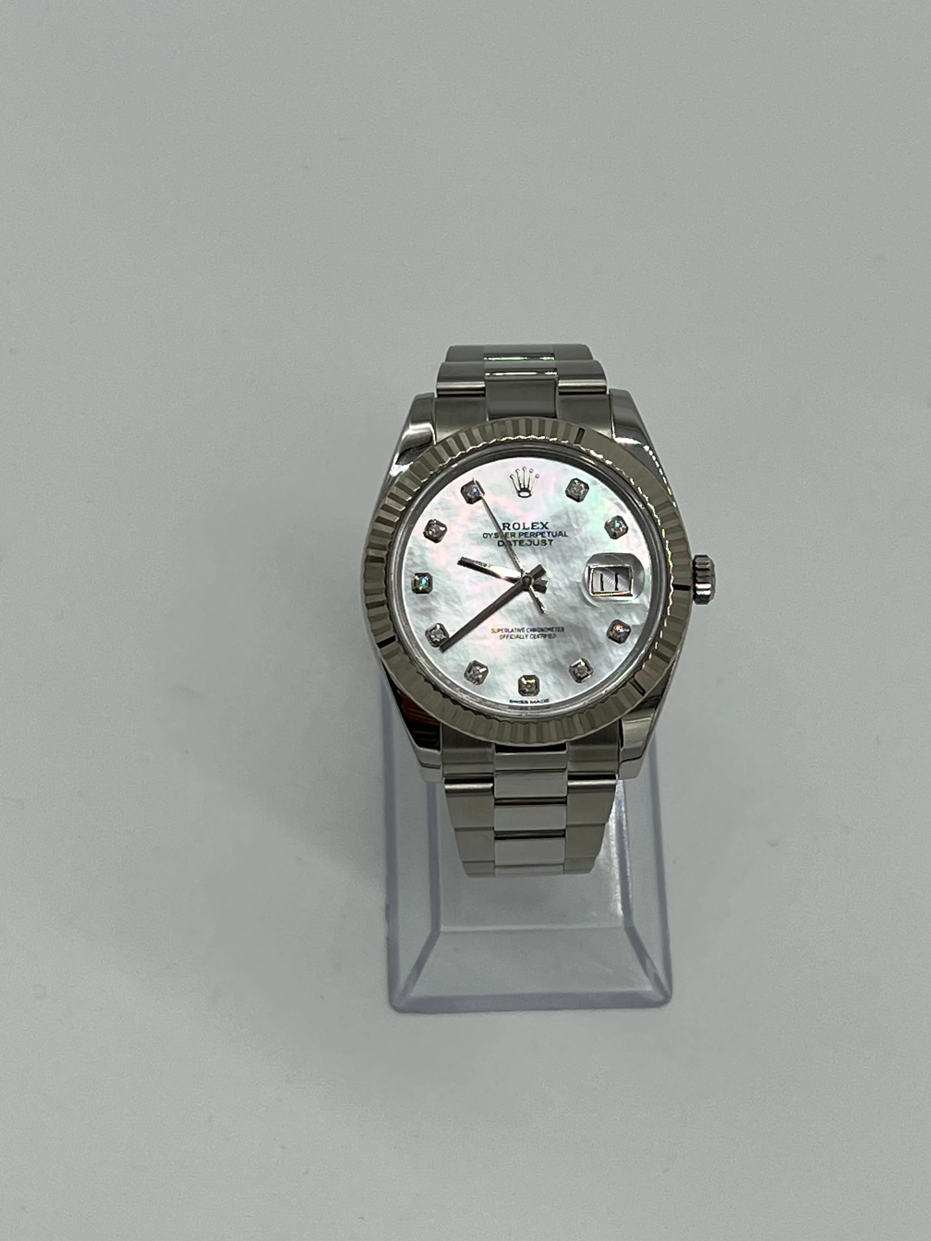 Rolex Datejust 41 126334 Stainless Steel Diamond Mother Of Pearl Dial