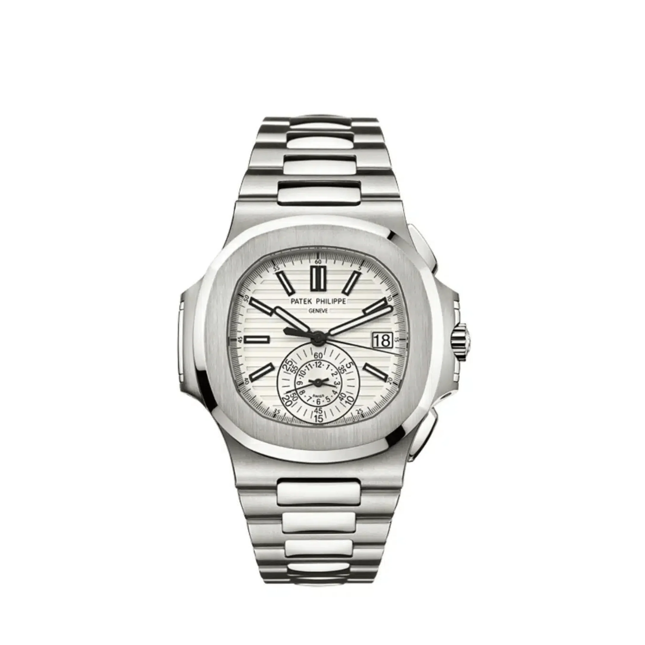 Patek Philippe Nautilus 5980/1A-019 Chronograph Stainless Steel White Dial
