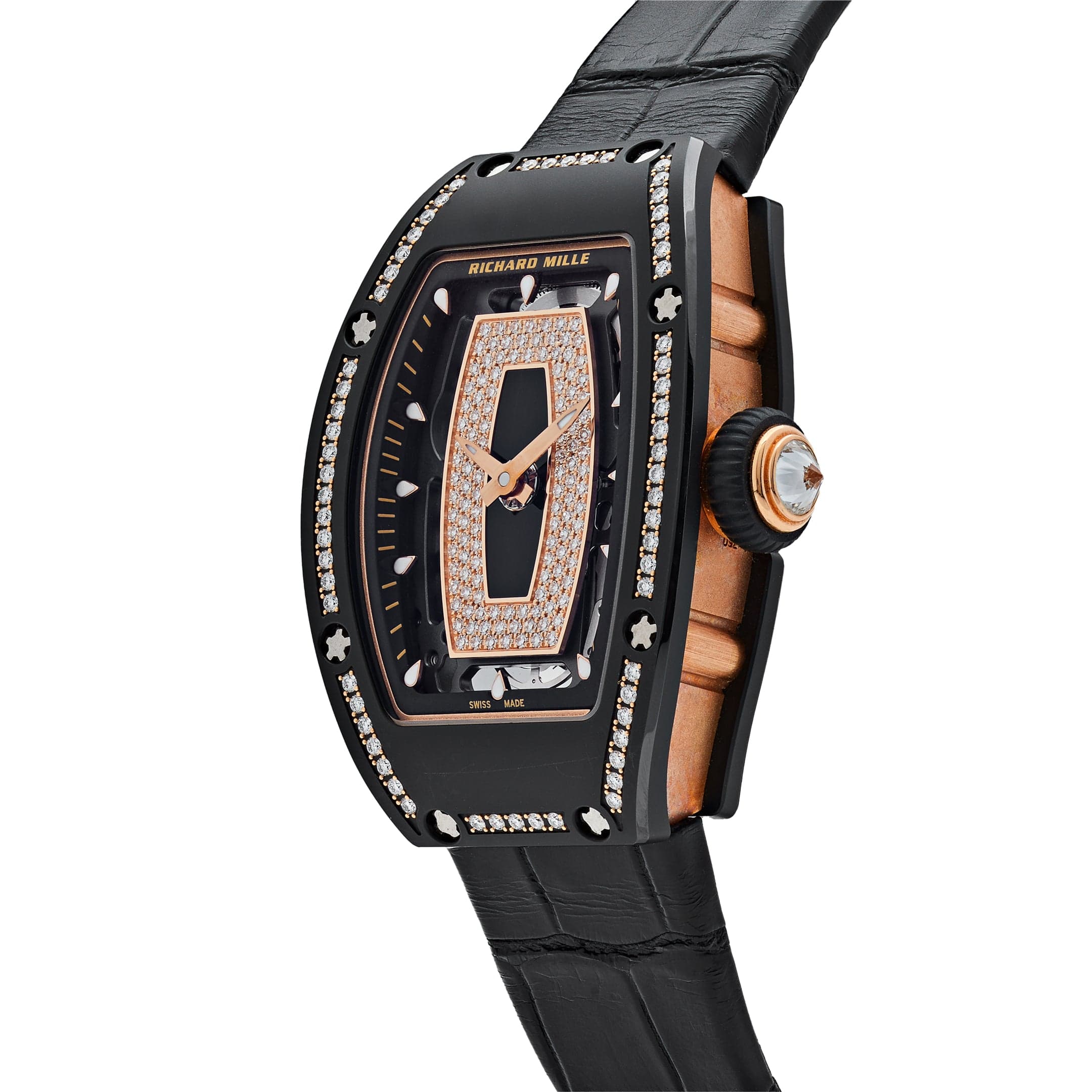 Richard Mille RM 07-01 'Ladies'  Black Ceramic Black Lips Diamond Bezel