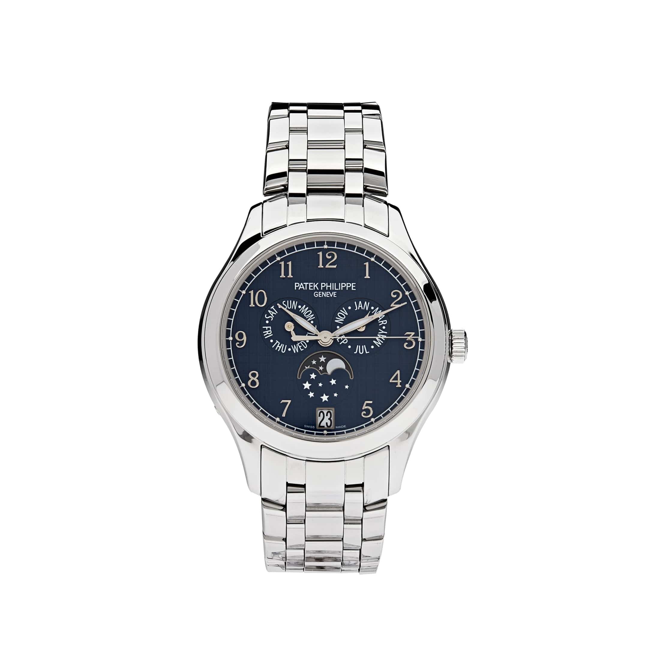 Patek Philippe Complications 4947/1A-001 Annual Calendar Moon Phases Stainless Steel Blue Dial