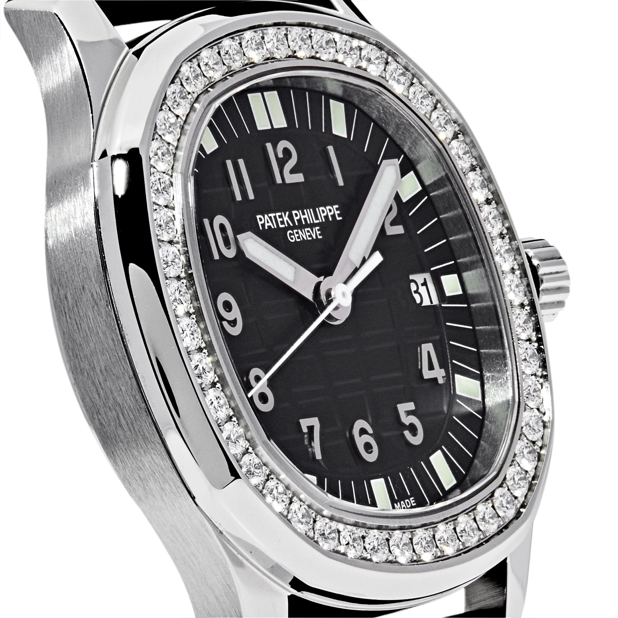 Patek Philippe Aquanaut 5067A-001 'Ladies' Stainless Steel Black Dial Diamond Bezel