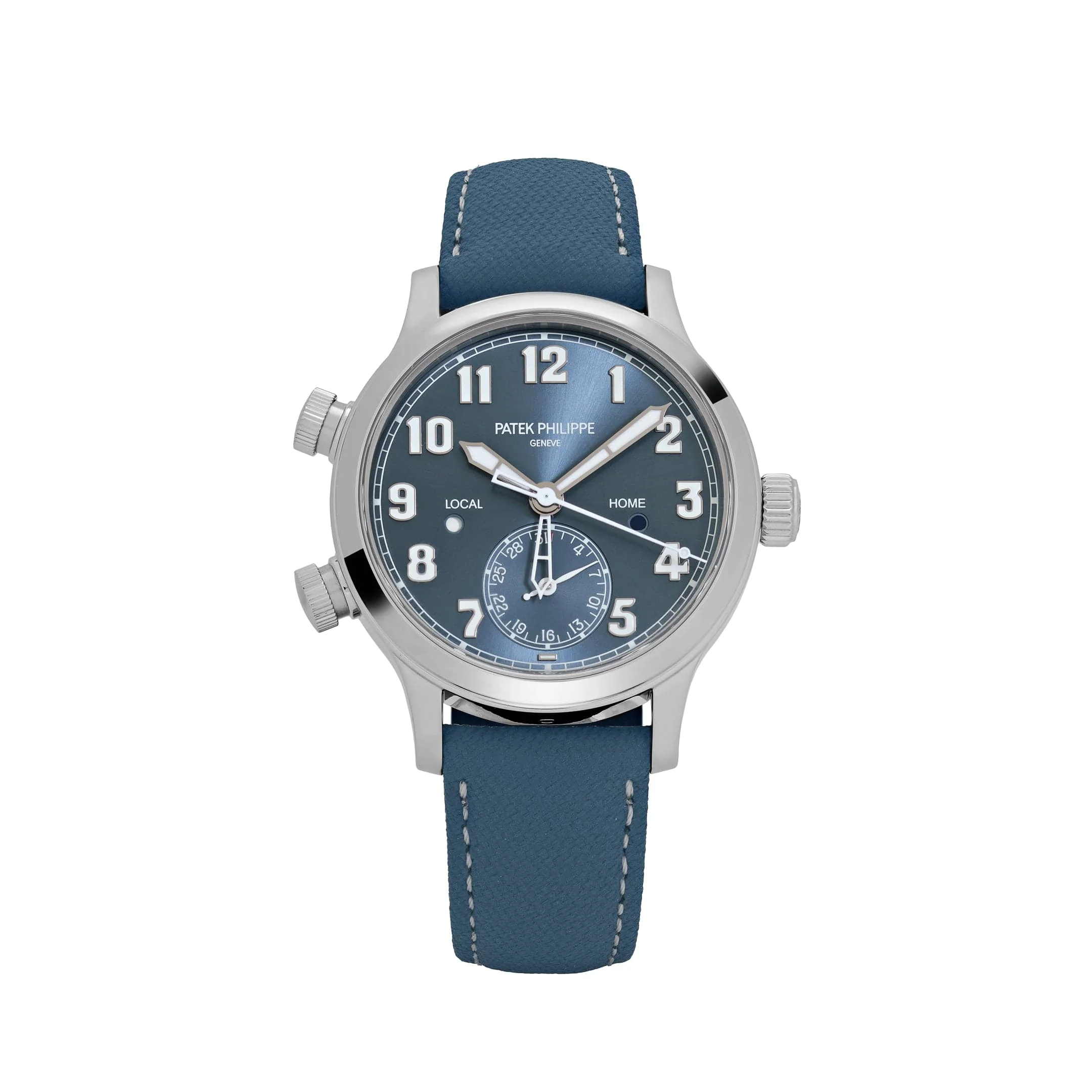 Patek Philippe Calatrava 7234A-001 'Pilot' Travel Time Stainless Steel Blue-Grey Dial Singapore Edition (2019)