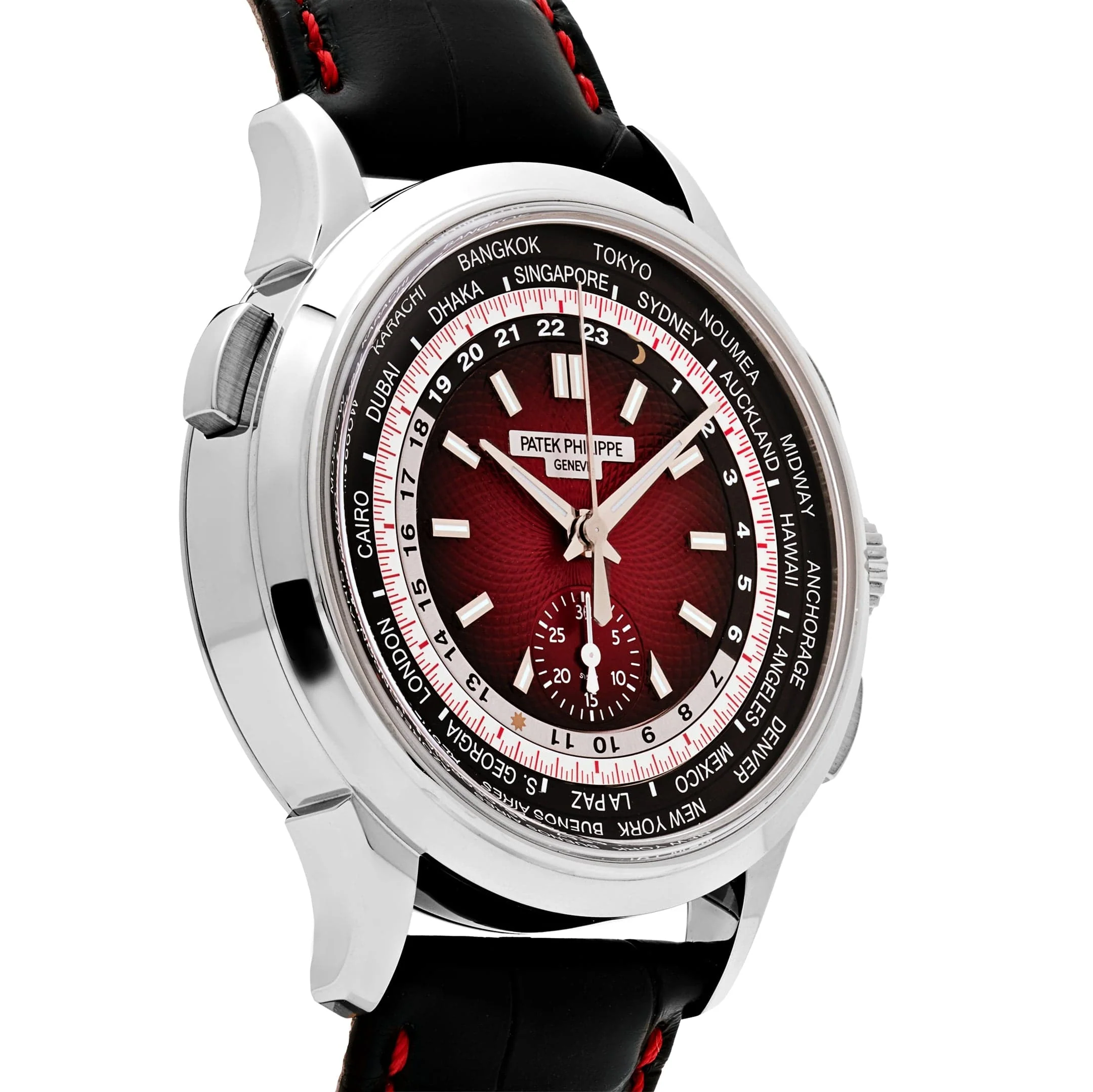 Patek Philippe Complications 5930G-011 ‘Singapore Edition’ World Time Flyback Chronograph White Gold Red Dial (2020)