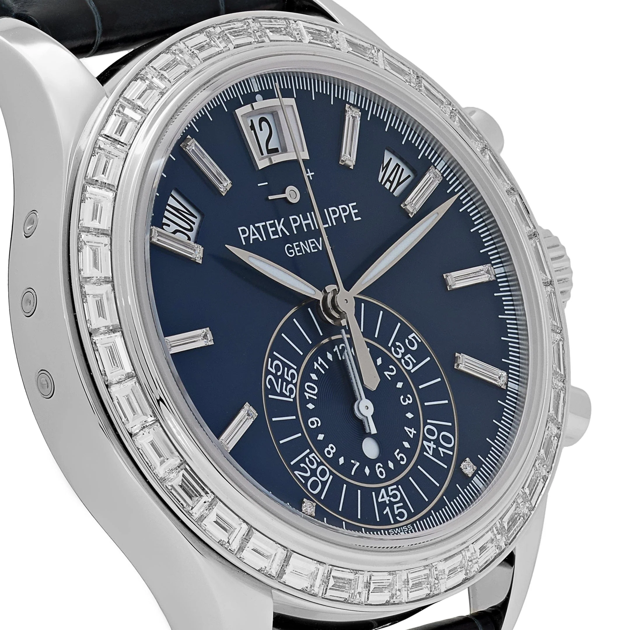 Patek Philippe Complications 5961P-001 Annual Calendar Platinum Baguette Blue Dial