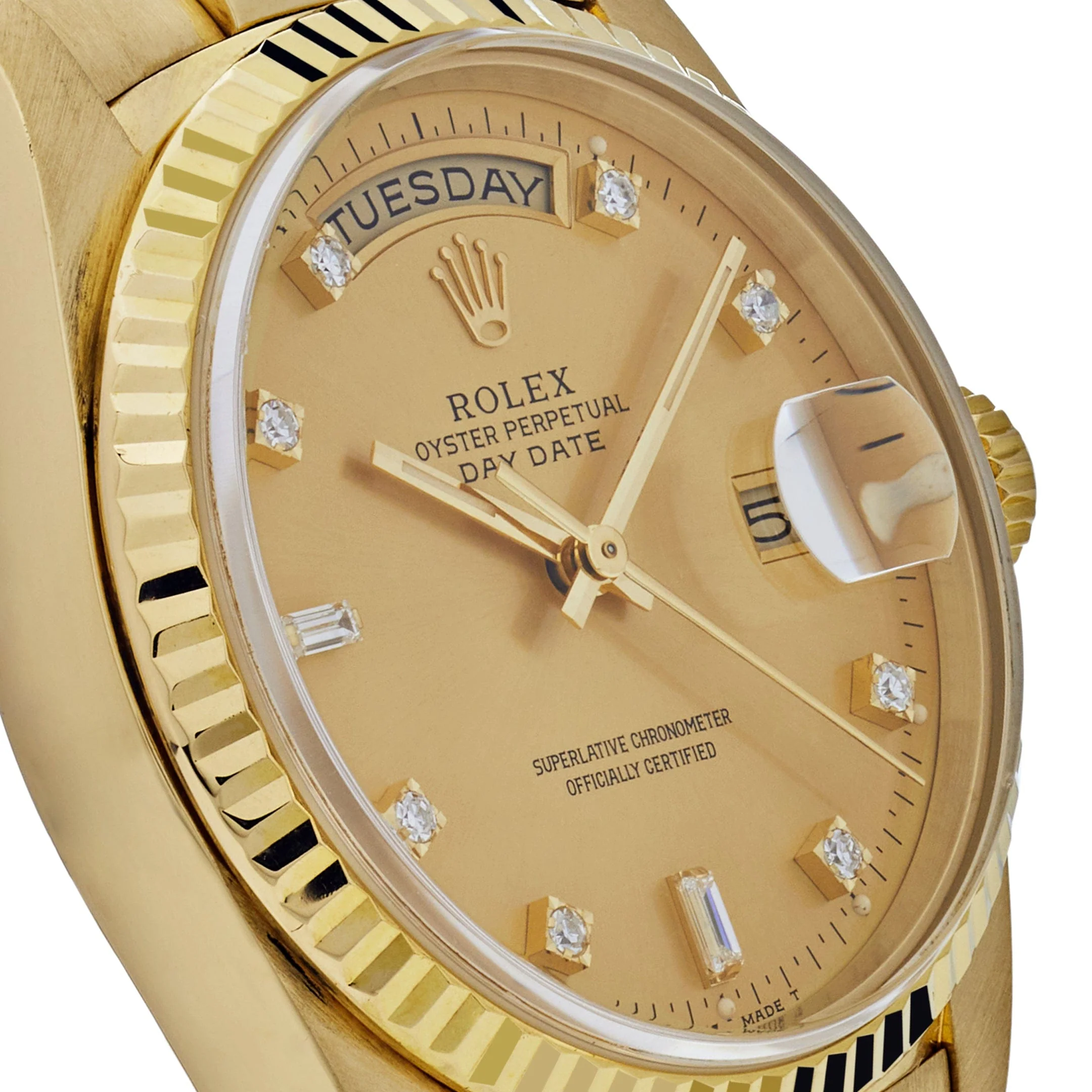 Rolex Day-Date 18238 Presidential Yellow Gold Champagne Diamond Dial