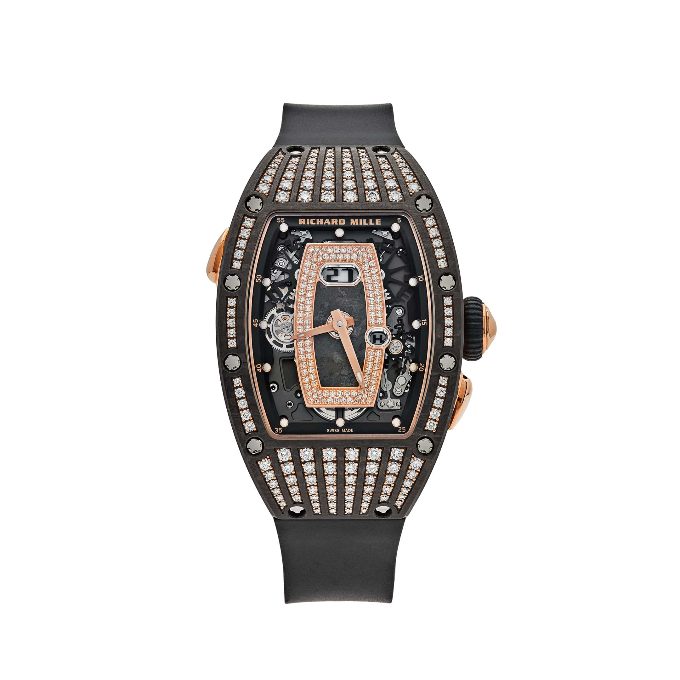 Richard Mille RM 037 Rose Gold Carbon TPT Diamond Set Skeleton Dial (2022)