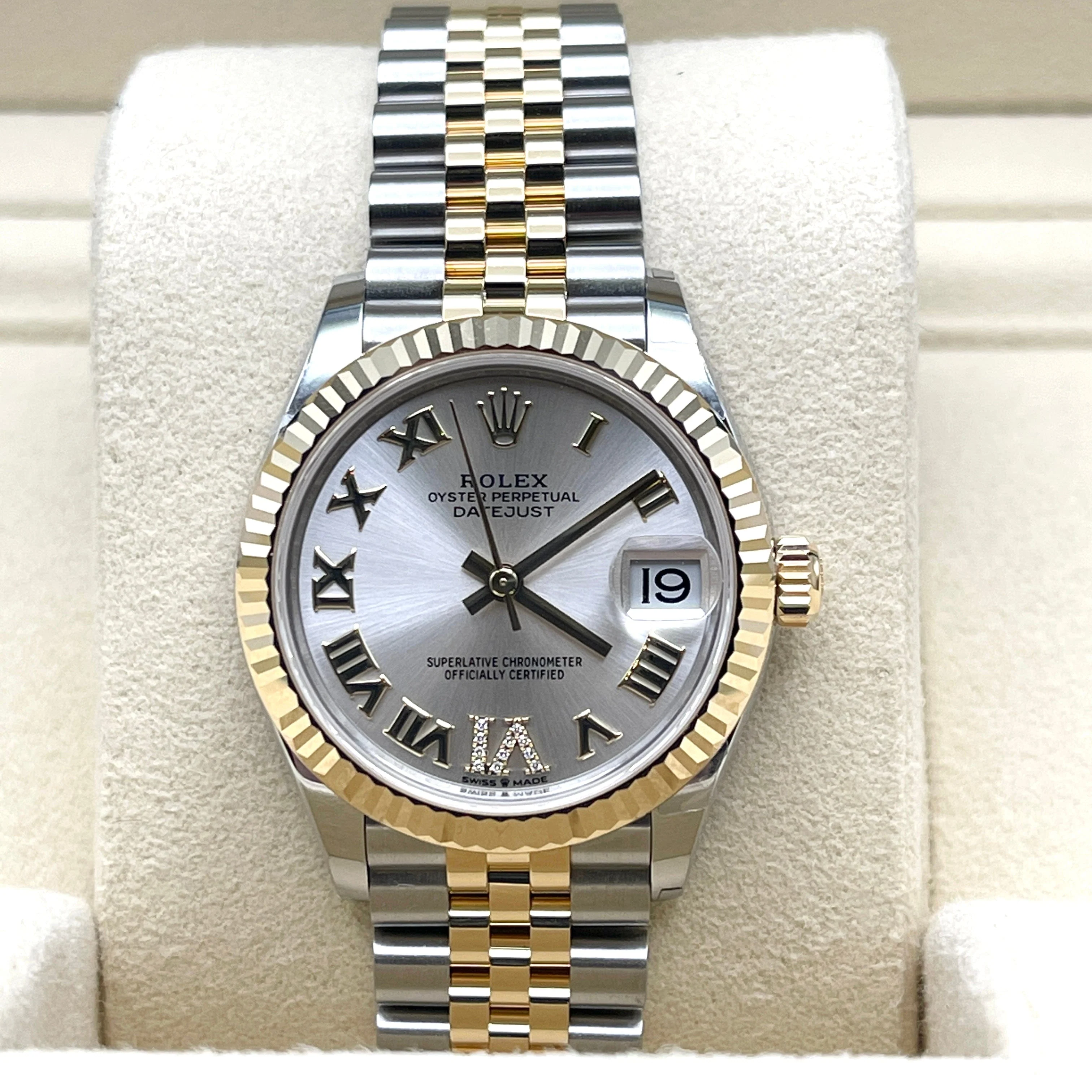 Rolex Datejust 31 278273 'Ladies' Yellow Gold Stainless Steel Silver Dial