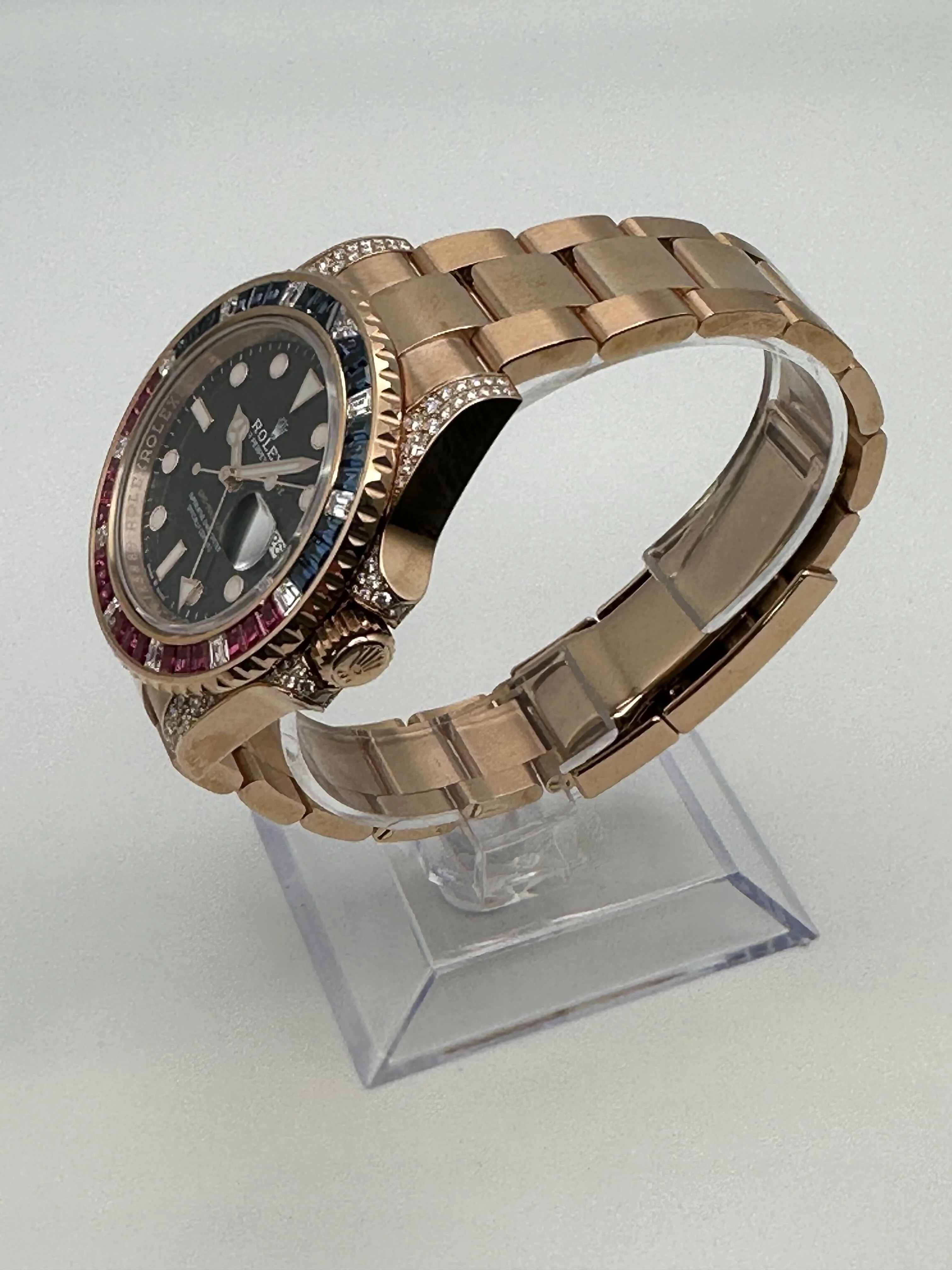 Rolex GMT-Master II 126755SARU 'SARU' Rose Gold Black Dial Diamond Bezel