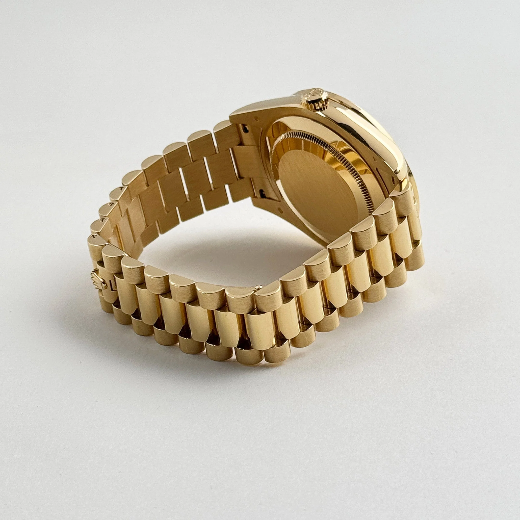 Rolex Day-Date II 218398 Yellow Gold Champagne Ruby Dial Diamond Bezel (2010)