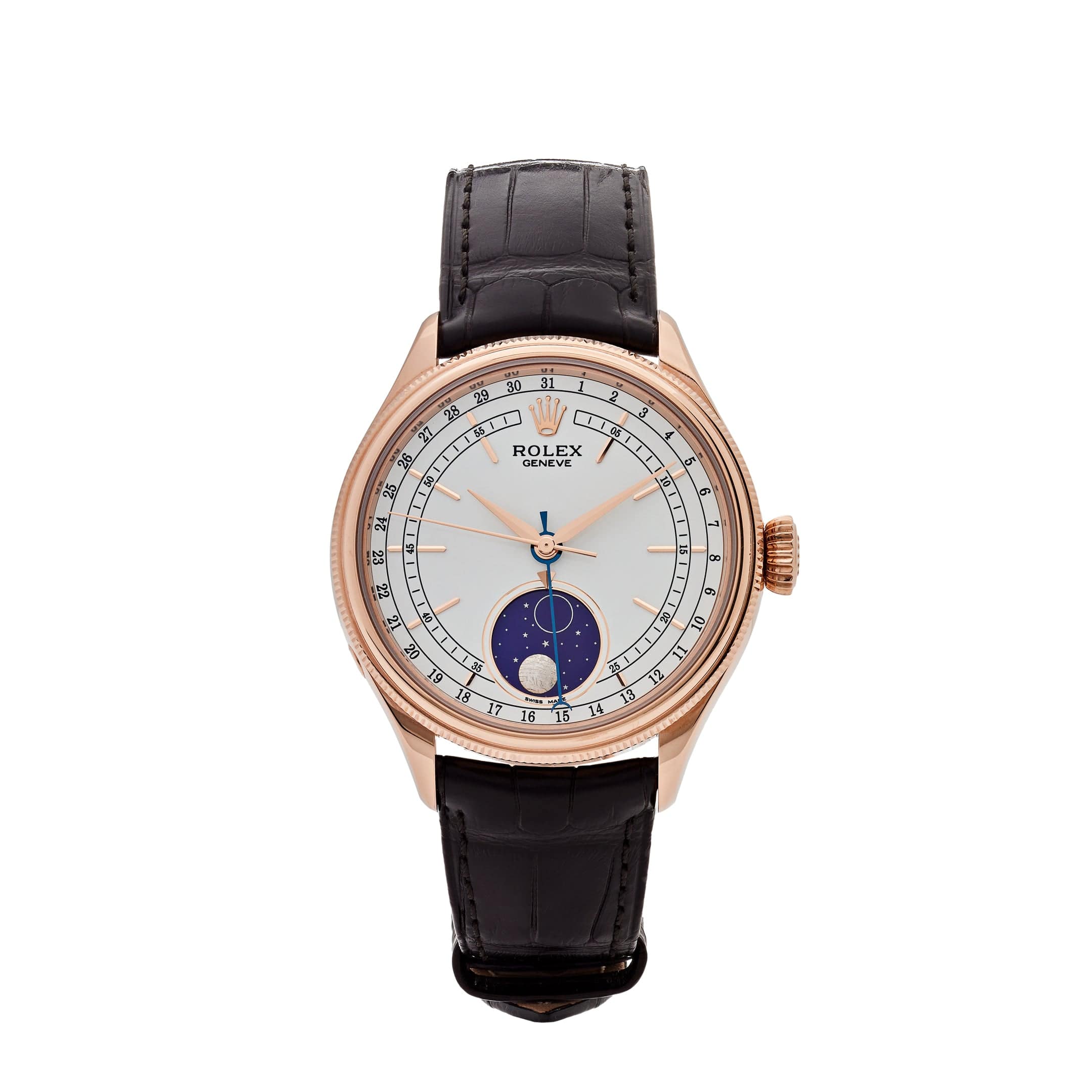 Rolex Cellini 50535 Rose Gold White Dial Moon Phase