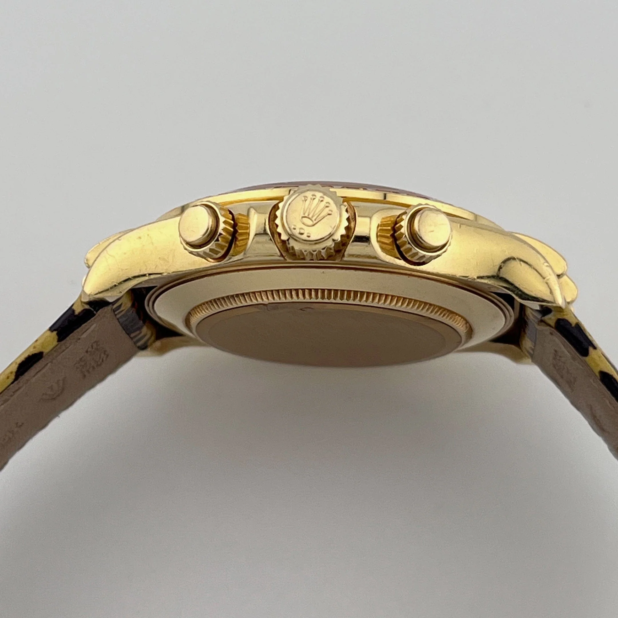 Rolex Daytona 116598SACO Yellow Gold 'Leopard' Diamond Dial Cognac Sapphire Bezel (2008)