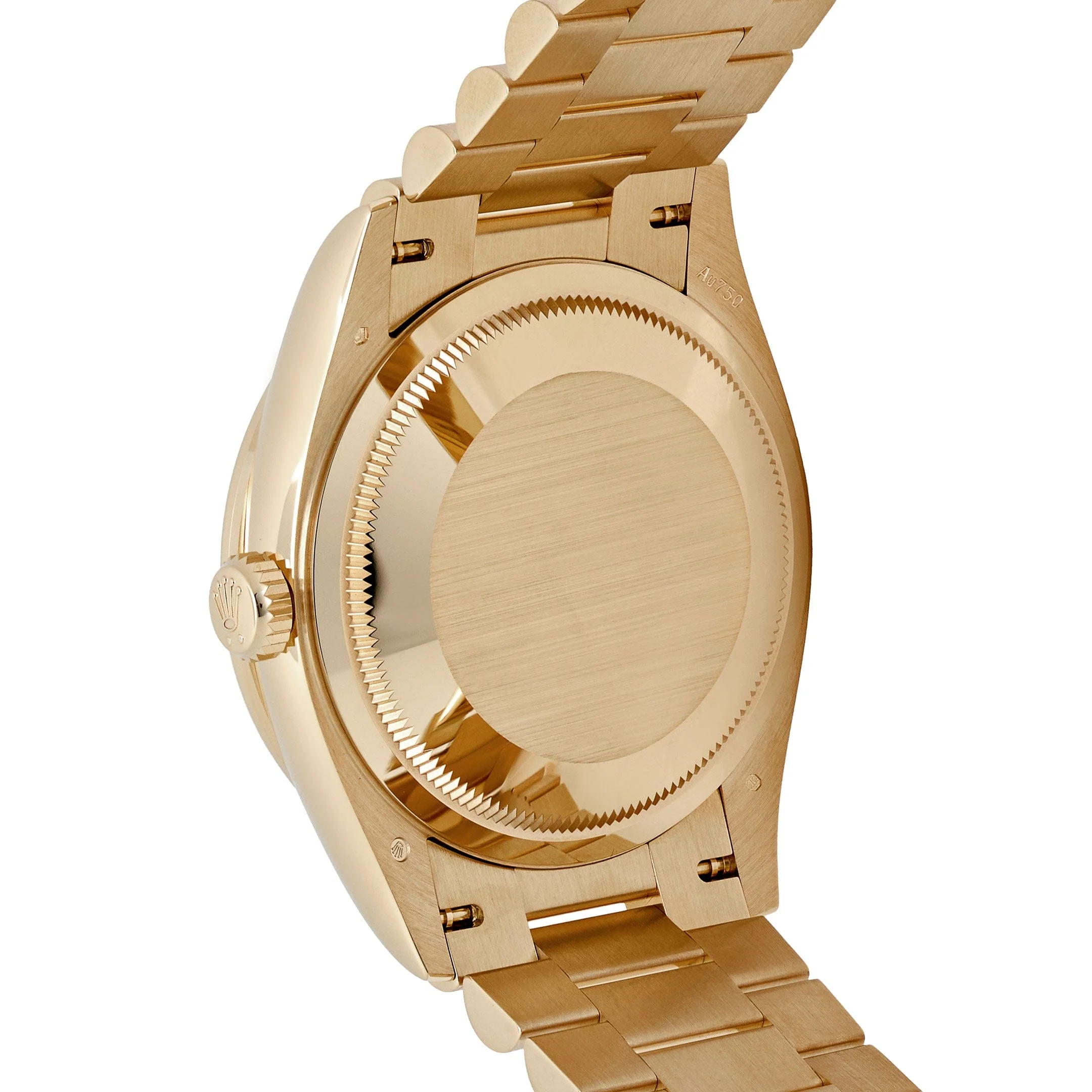 Rolex Day-Date 36 128398TBR Yellow Gold Carnelian Diamond Roman Numerals Dial Diamond Bezel