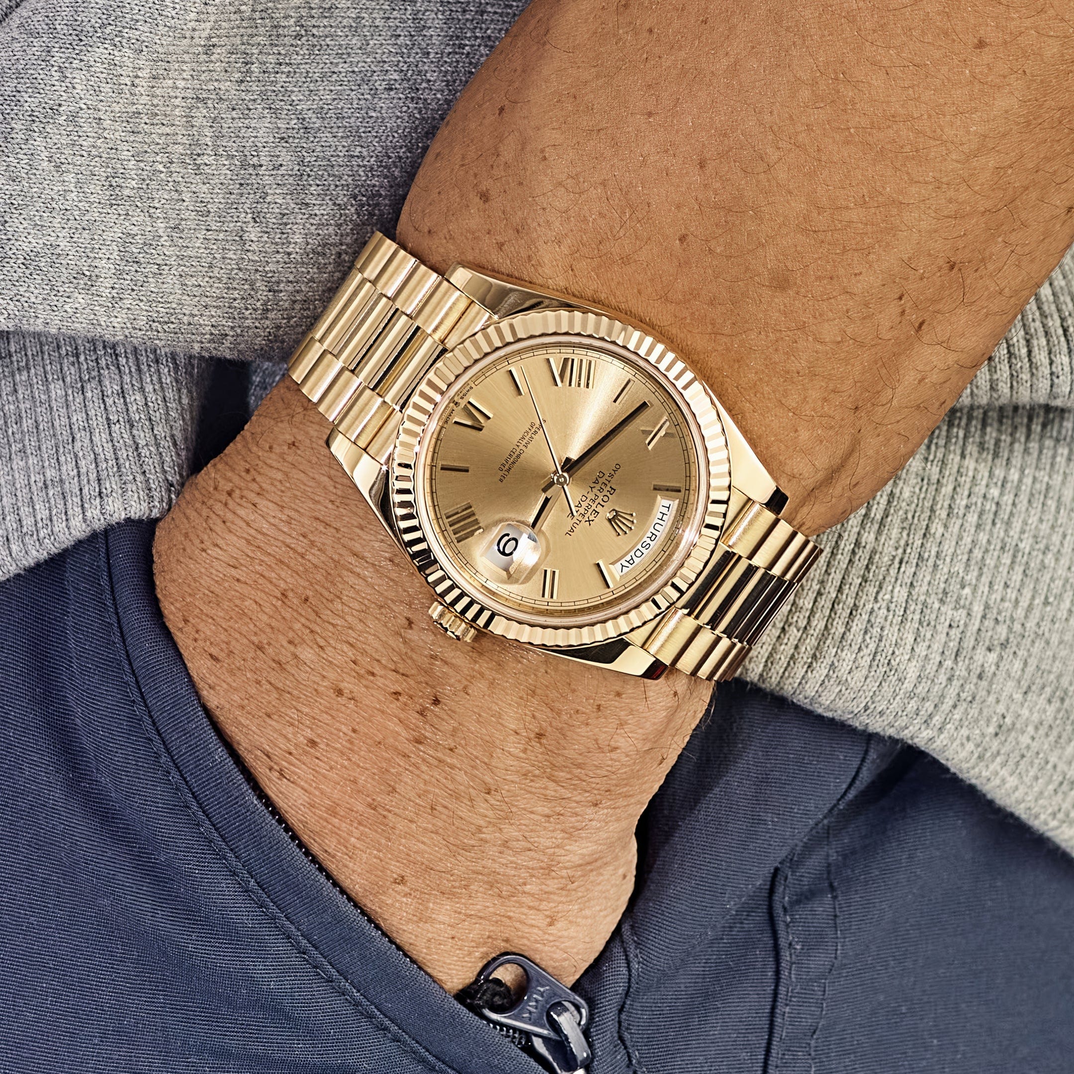 Rolex Day-Date 40 228238 Yellow Gold Champagne Roman Dial