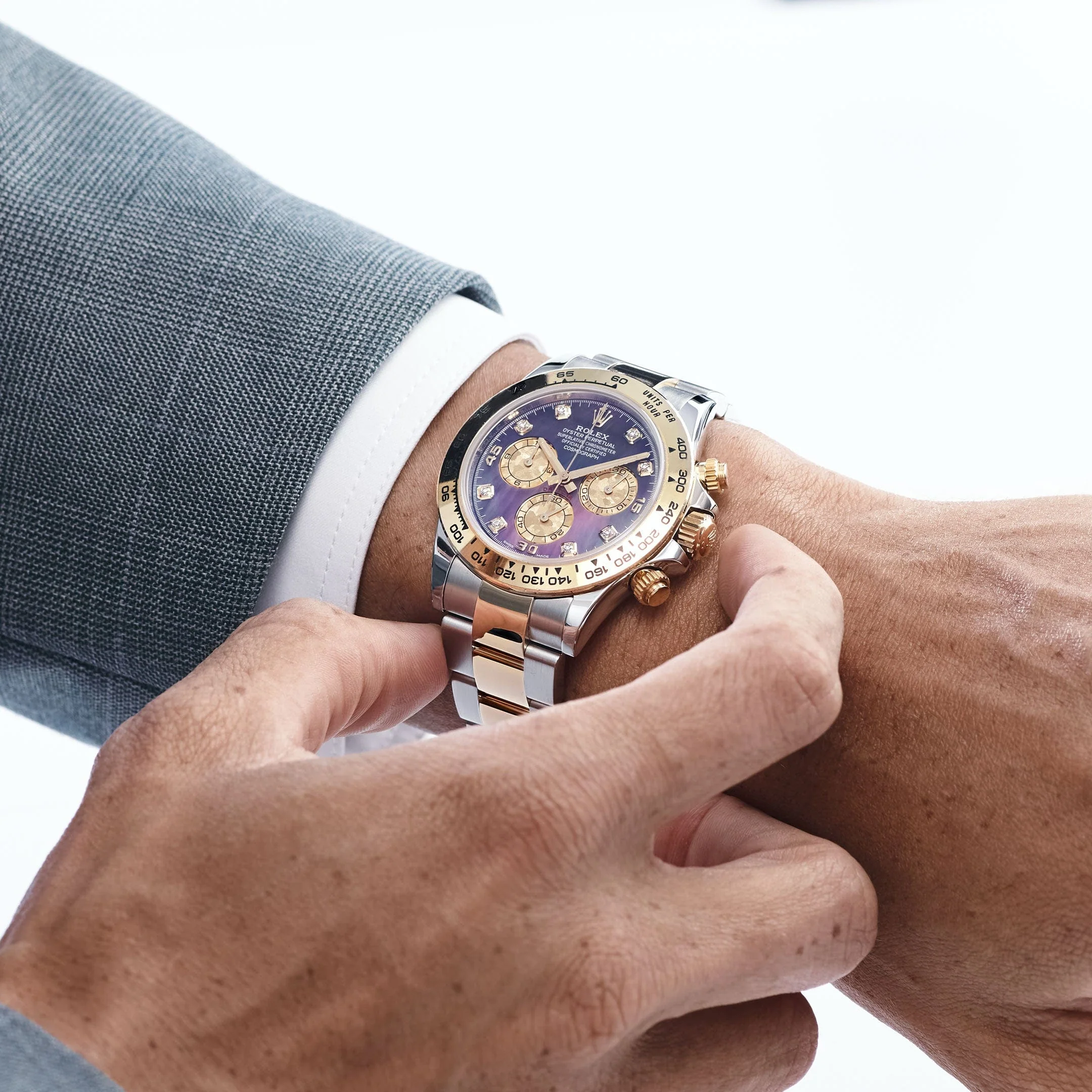 Rolex Daytona 116503 Yellow Gold Stainless Steel Black Mother of Pearl Diamond Dial