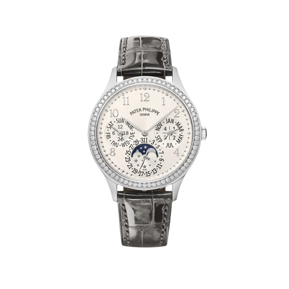 Patek Philippe Grand Complications 7140G-001 Perpetual Calendar Diamond Bezel Cream Dial