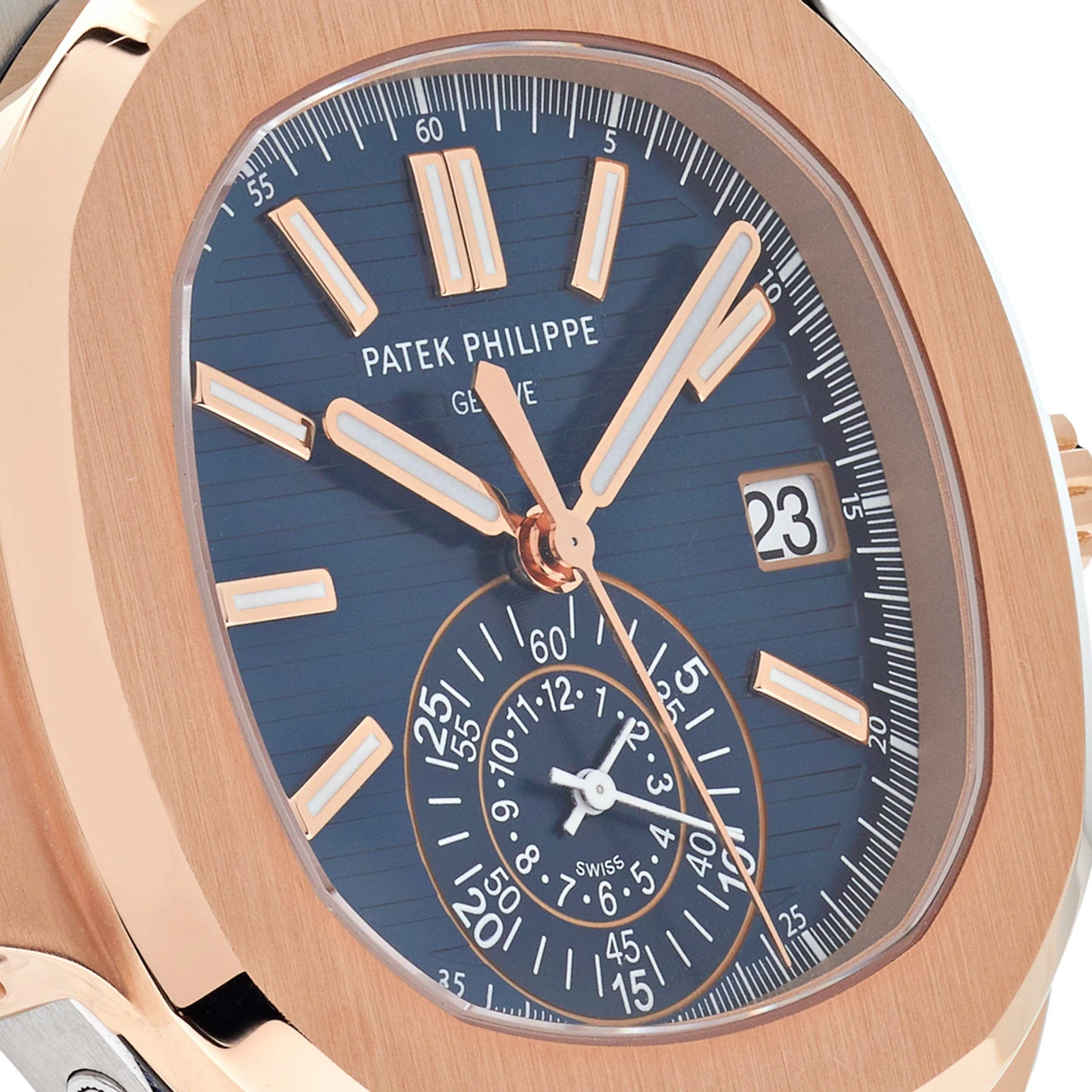 Patek Philippe Nautilus 5980/1AR-001 Chronograph Stainless Steel Rose Gold Blue Dial (2023)