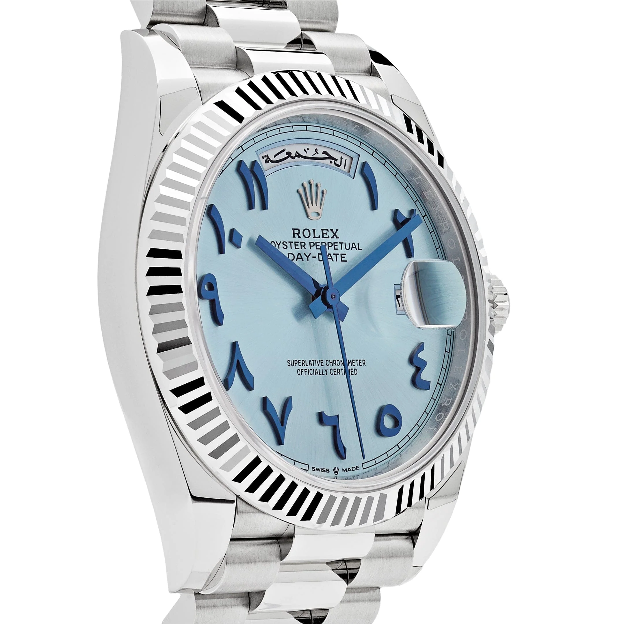 Rolex Day-Date 40 228236 Platinum Ice Blue Arabic Dial