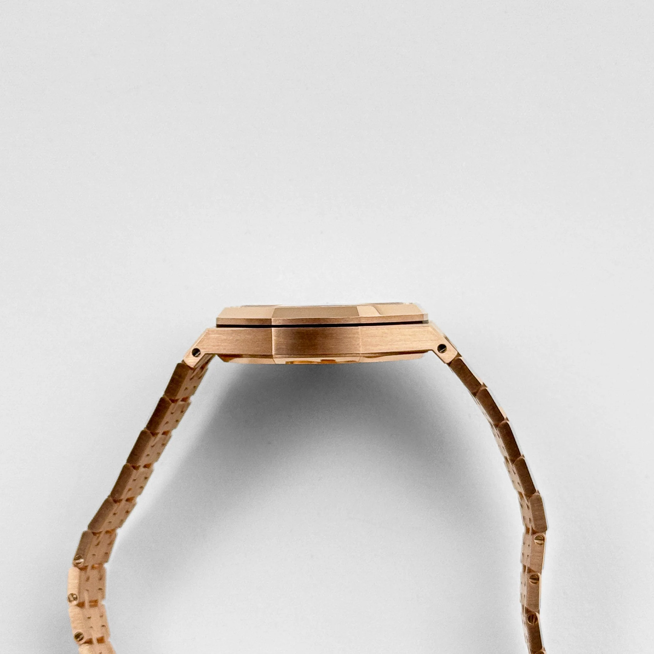 Audemars Piguet Royal Oak 15451OR.ZZ.1256OR.01.A 'Ladies' Rose Gold White Dial Diamond Bezel