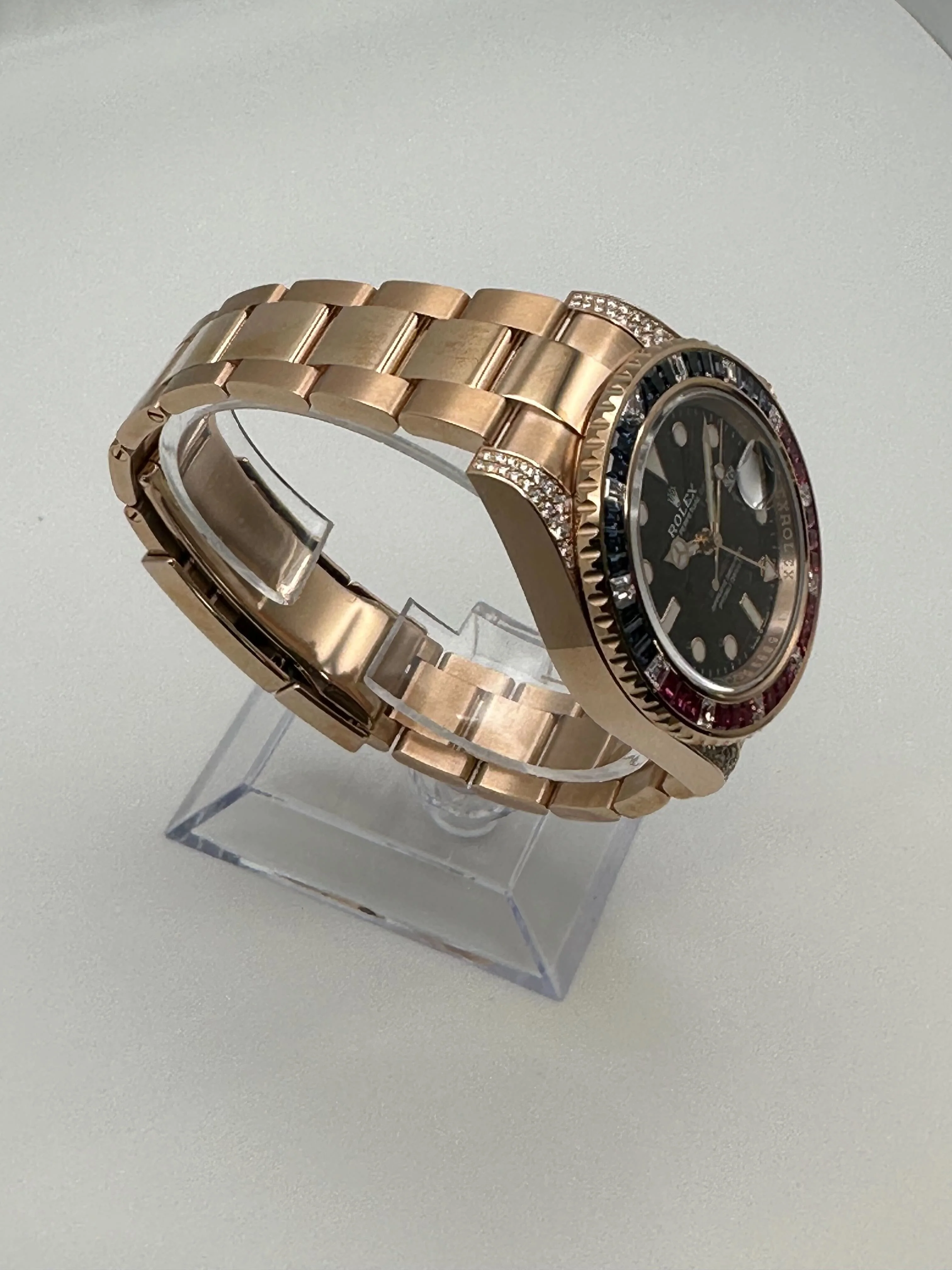 Rolex GMT-Master II 126755SARU 'SARU' Rose Gold Black Dial Diamond Bezel