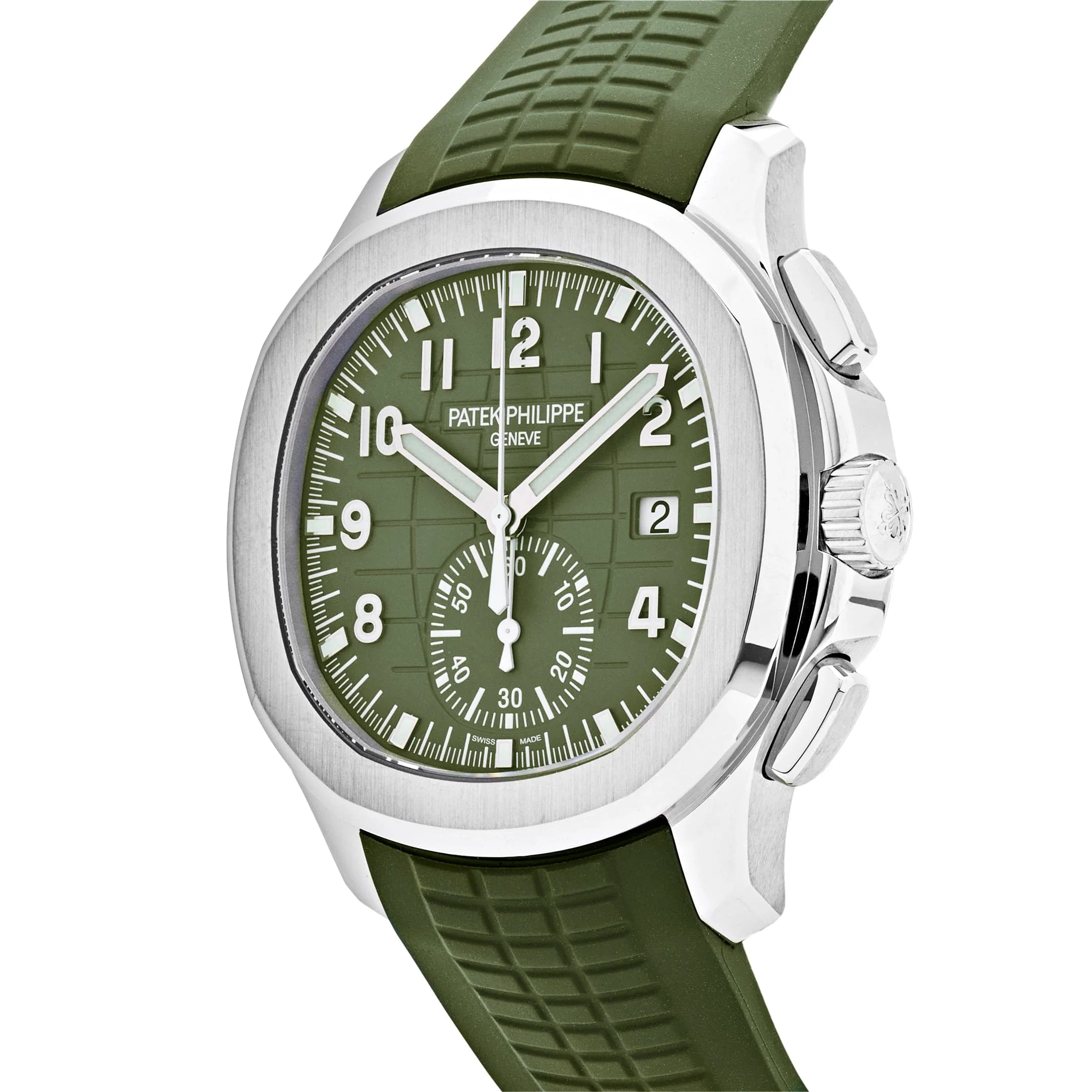 Patek Philippe Aquanaut 5968G-010 Chronograph White Gold Khaki Green Dial (2025)
