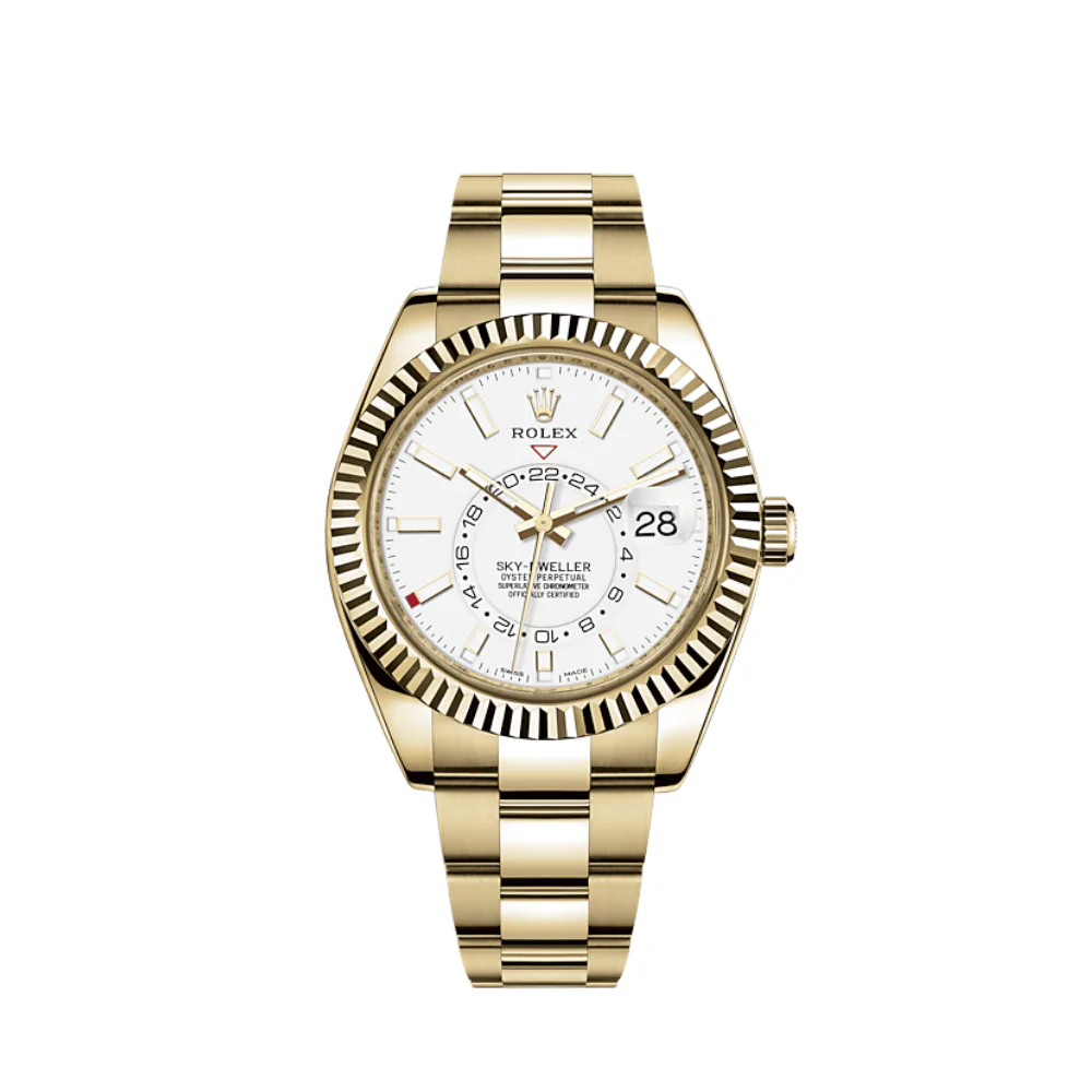Rolex Sky-Dweller 326938 Yellow Gold White Dial