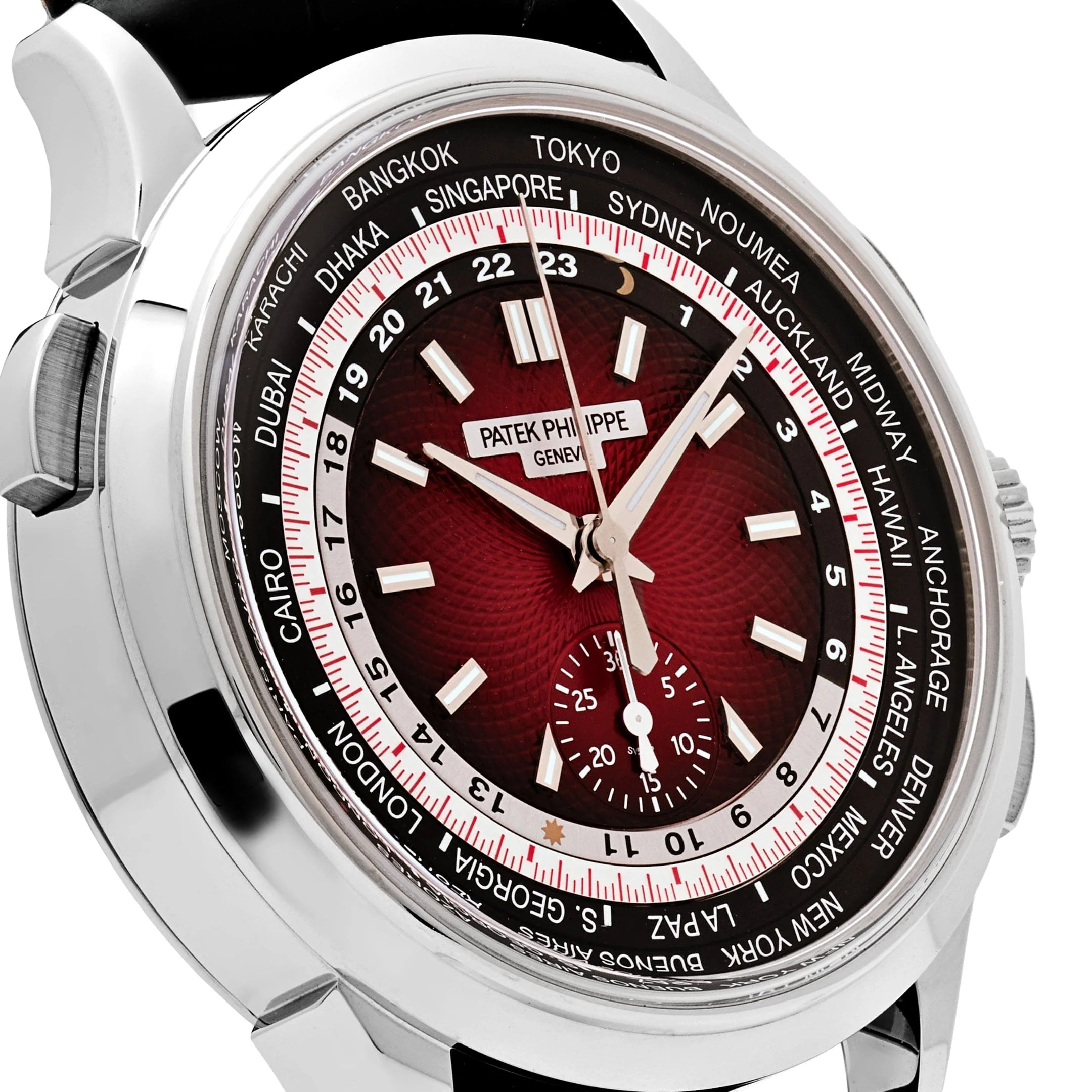 Patek Philippe Complications 5930G-011 ‘Singapore Edition’ World Time Flyback Chronograph White Gold Red Dial (2020)