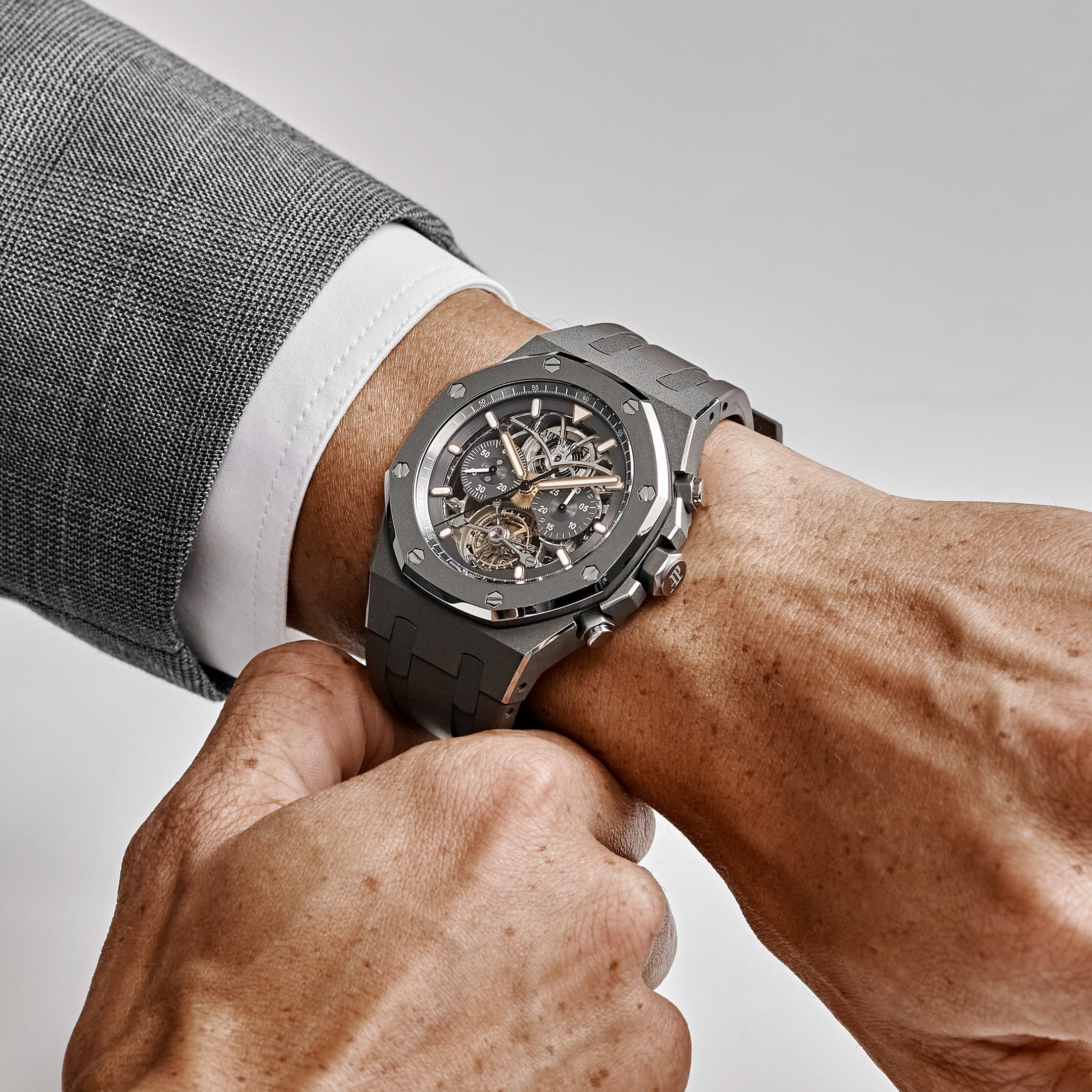 Audemars Piguet Royal Oak 26347TI.OO.D004CR.01 Tourbillon Chronograph Titanium Openworked Dial Boutique Only Edition