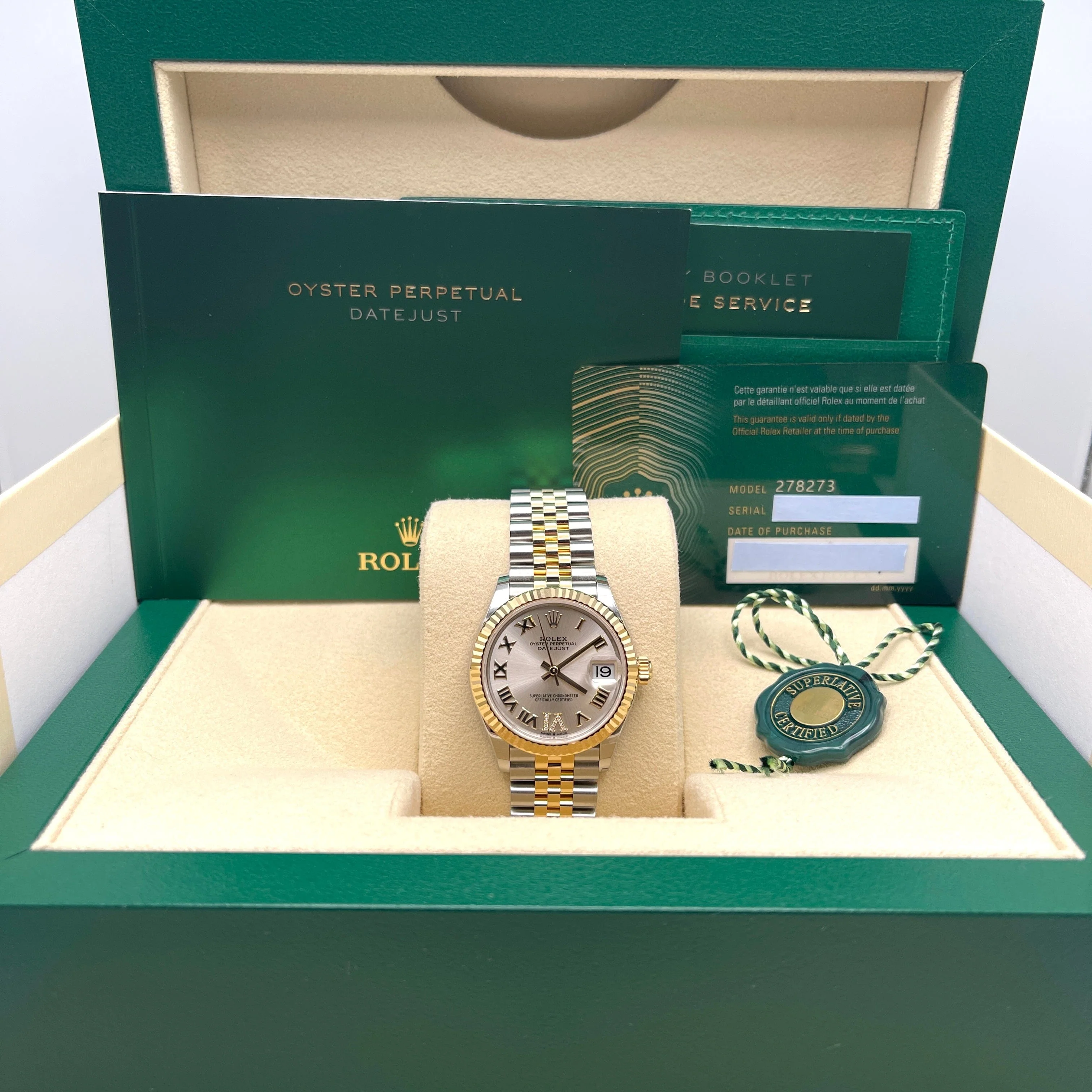 Rolex Datejust 31 278273 'Ladies' Yellow Gold Stainless Steel Silver Dial