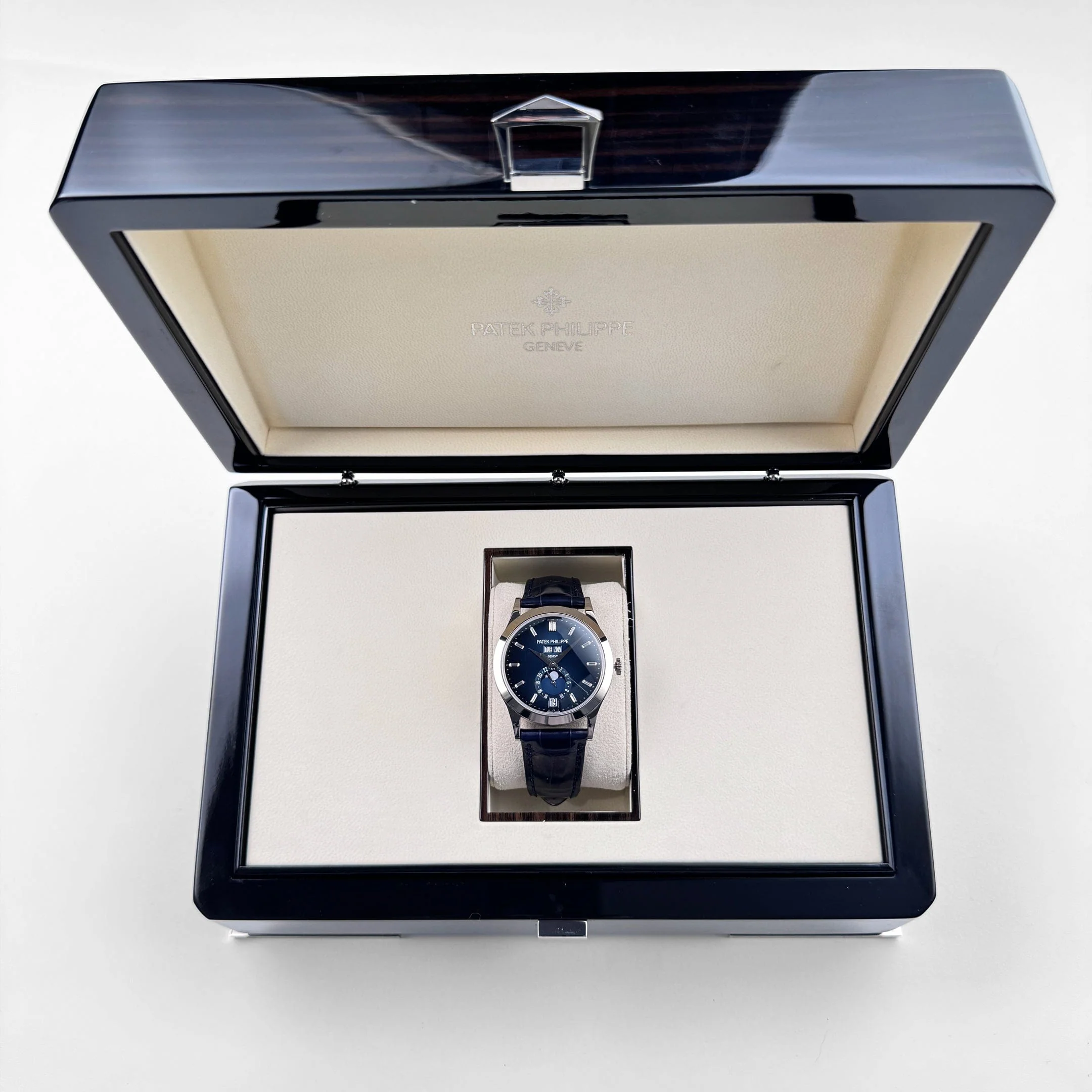 Patek Philippe Complications 5396G-017 Annual Calendar Moon Phases White Gold Blue Dial (2025)
