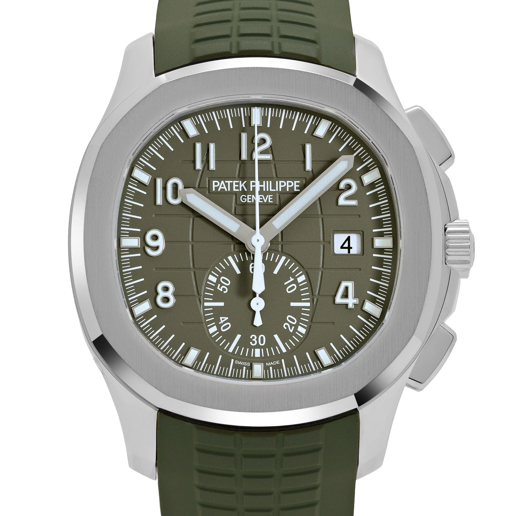 Patek Philippe Aquanaut 5968G-010 Chronograph White Gold Khaki Green Dial Uncut
