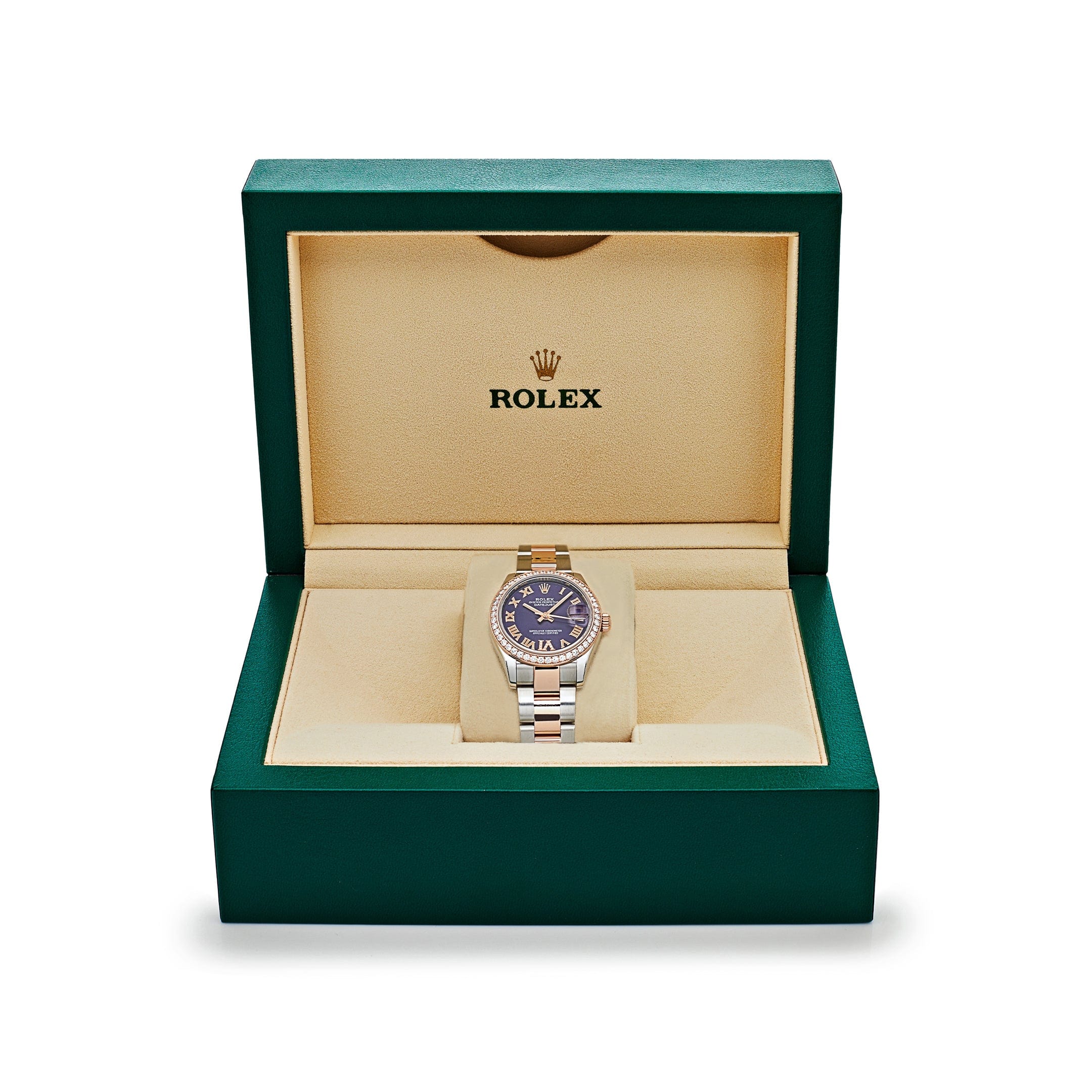 Rolex Datejust 31 278381RBR 'Ladies' Stainless Steel Rose Gold Aubergine Purple Dial Diamond Bezel Oyster (2022)