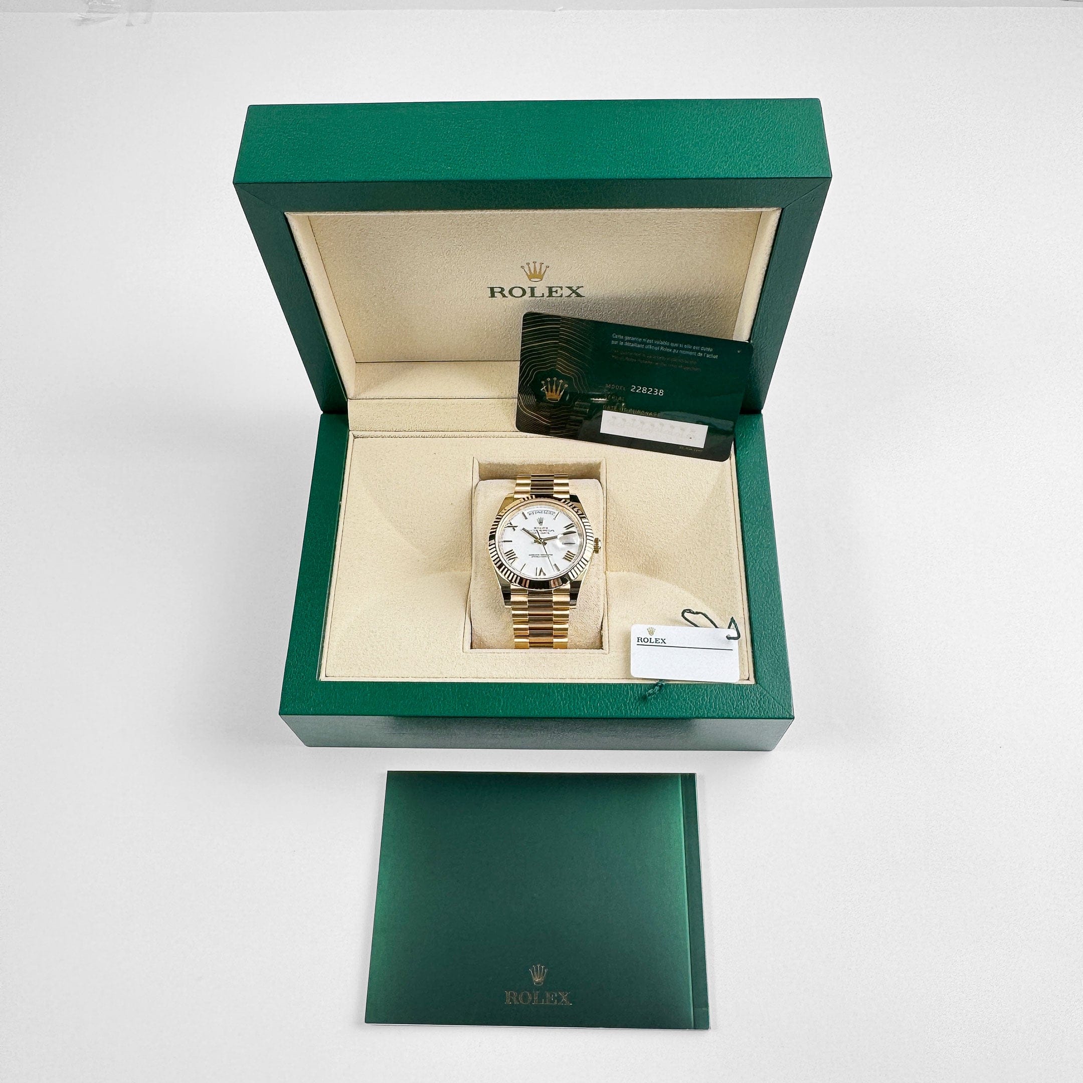 Rolex Day-Date 40 228238 Yellow Gold White Roman Numerals Dial (2023)