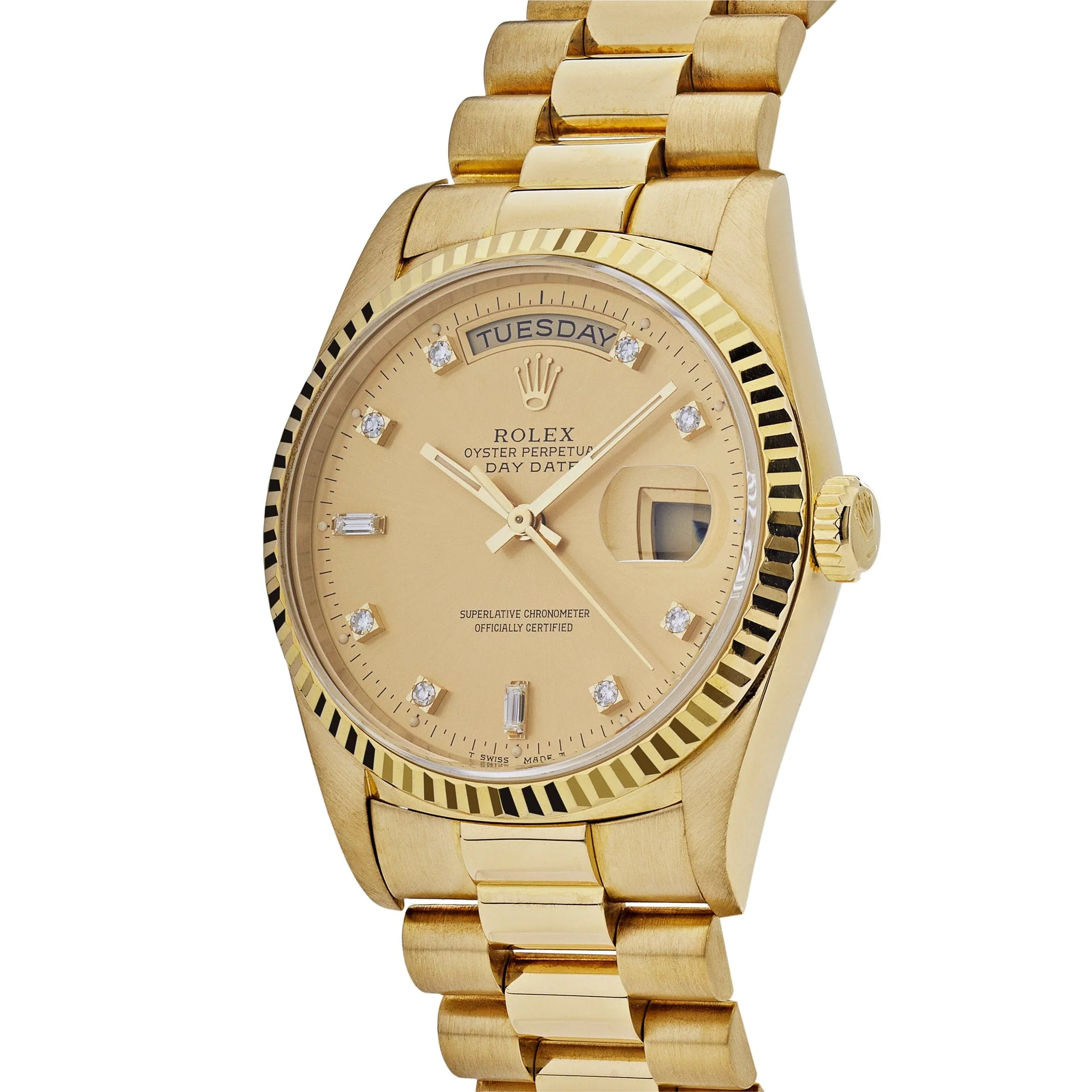 Rolex Day-Date 18238 Presidential Yellow Gold Champagne Diamond Dial