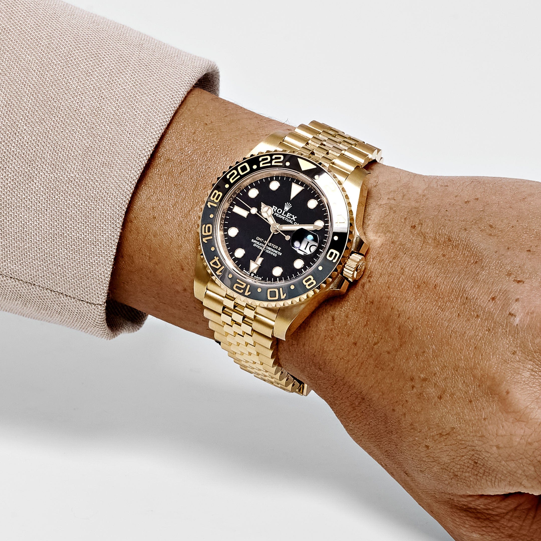 Rolex GMT-Master II 126718GRNR Yellow Gold Black Dial Jubilee (2025)