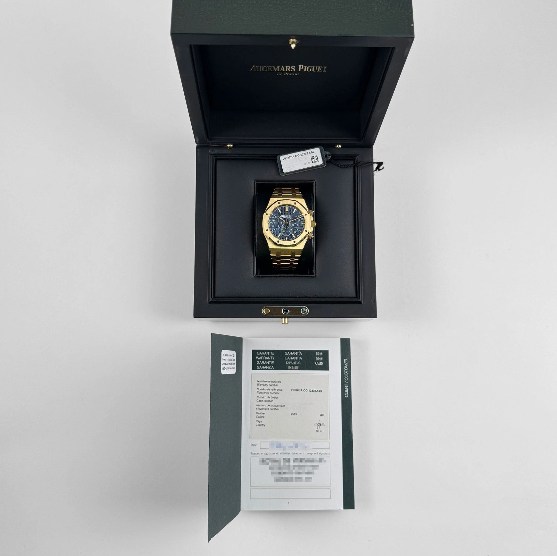 Audemars Piguet Royal Oak 26320BA.OO.1220BA.02 Chronograph Yellow Gold Blue Dial (2016)