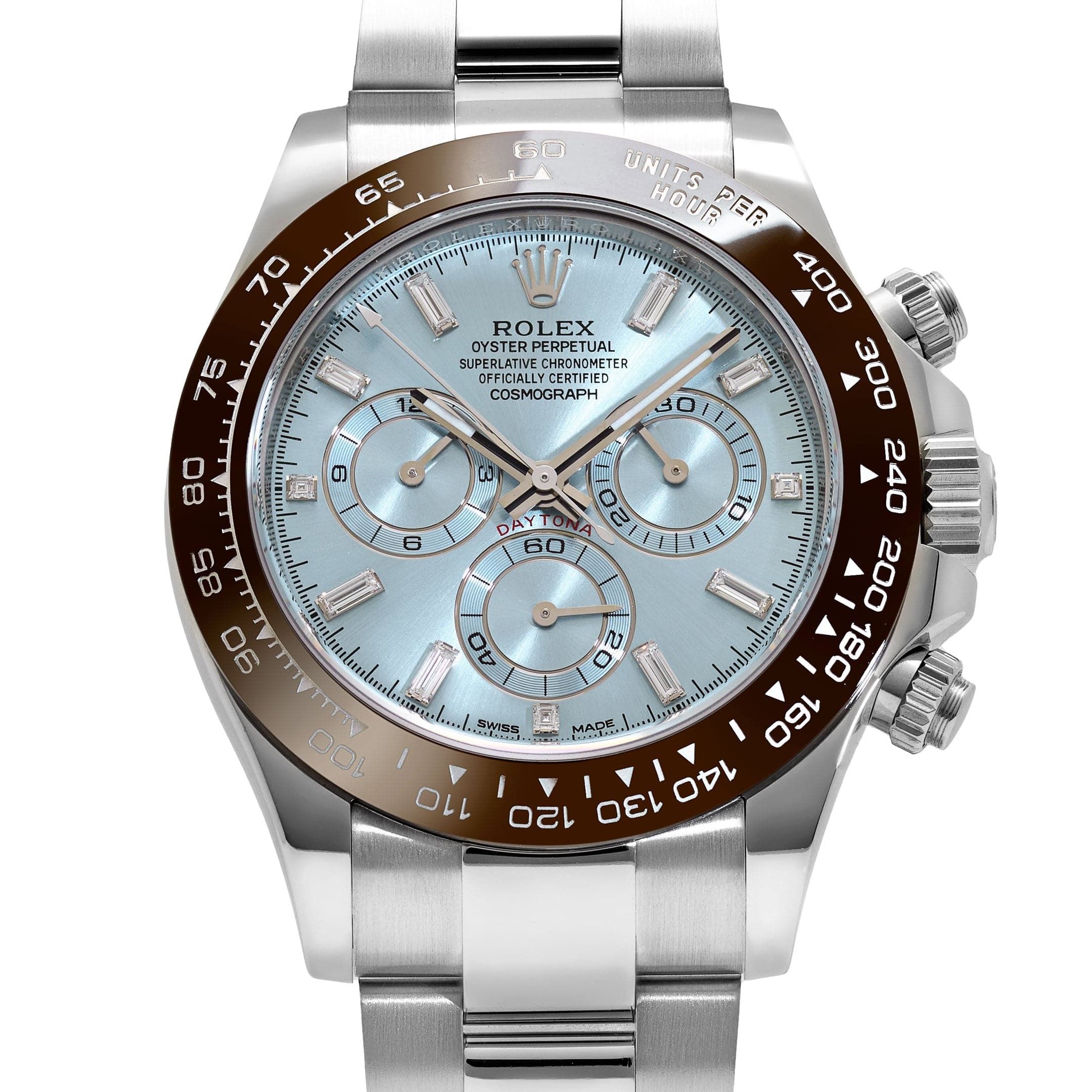 Rolex Daytona 116506 Platinum Ice Blue Baguette Diamond Dial