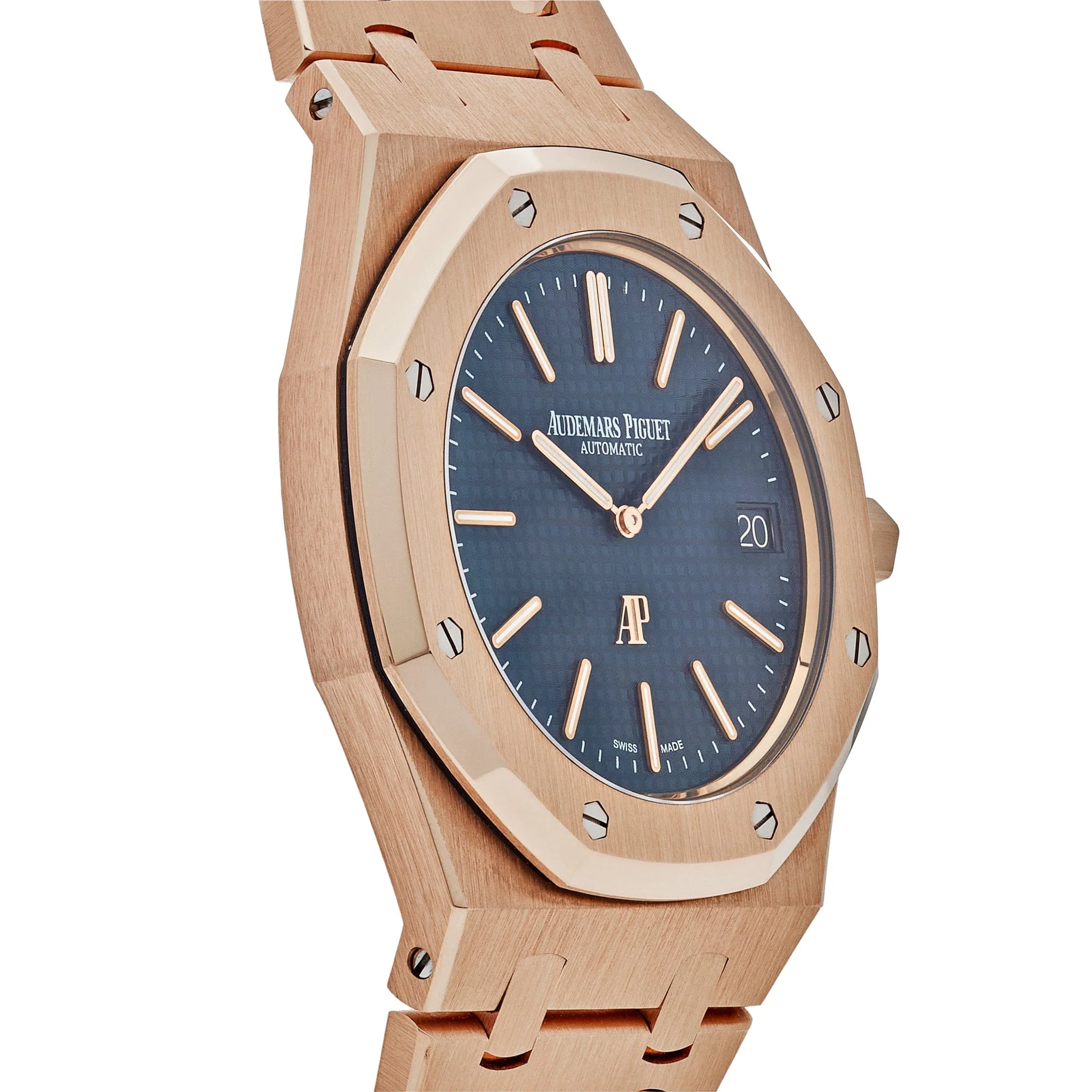 Audemars Piguet Royal Oak 15202OR.OO.1240OR.01 'Jumbo' Extra-Thin Rose Gold Blue Dial