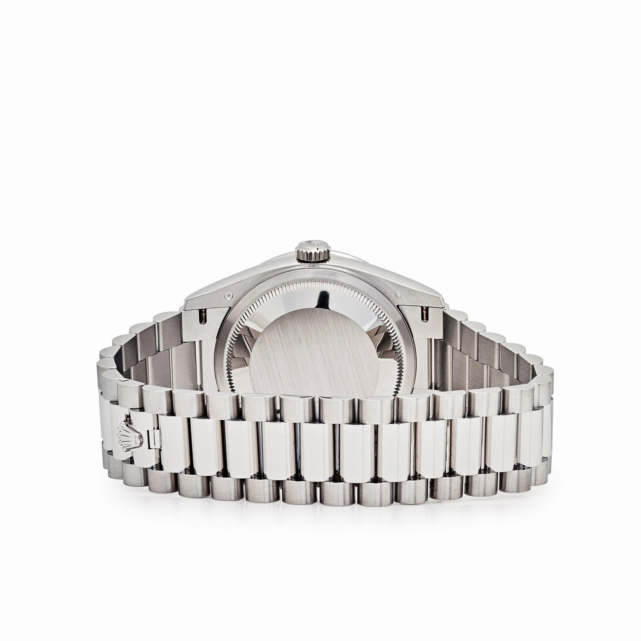 Rolex Day-Date 36 128396TBR Platinum Pink Opal Diamond Roman Numerals Dial Diamond Bezel